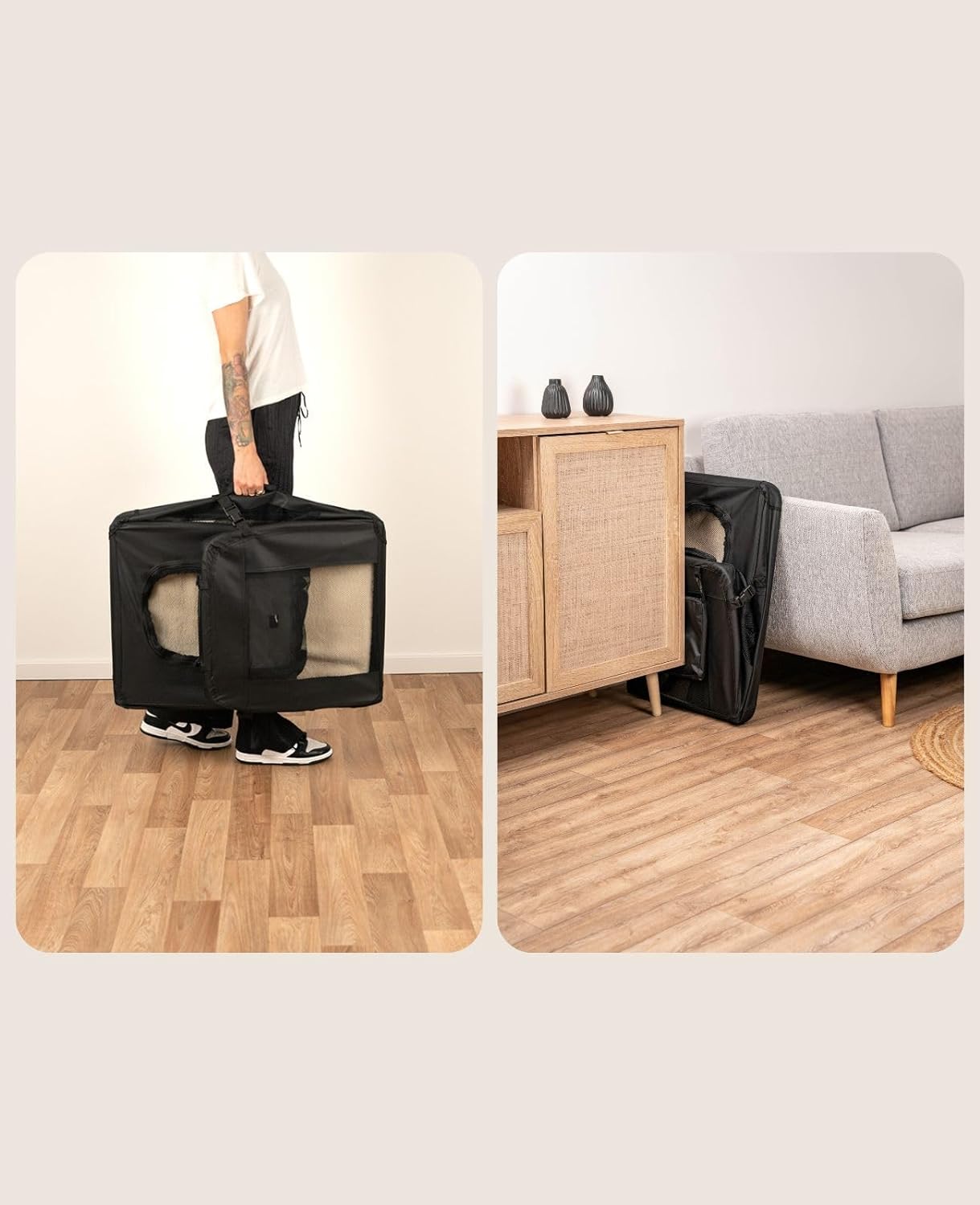 Hundetransportbox, Schwarz, 3 - M: 70x52x50 cm