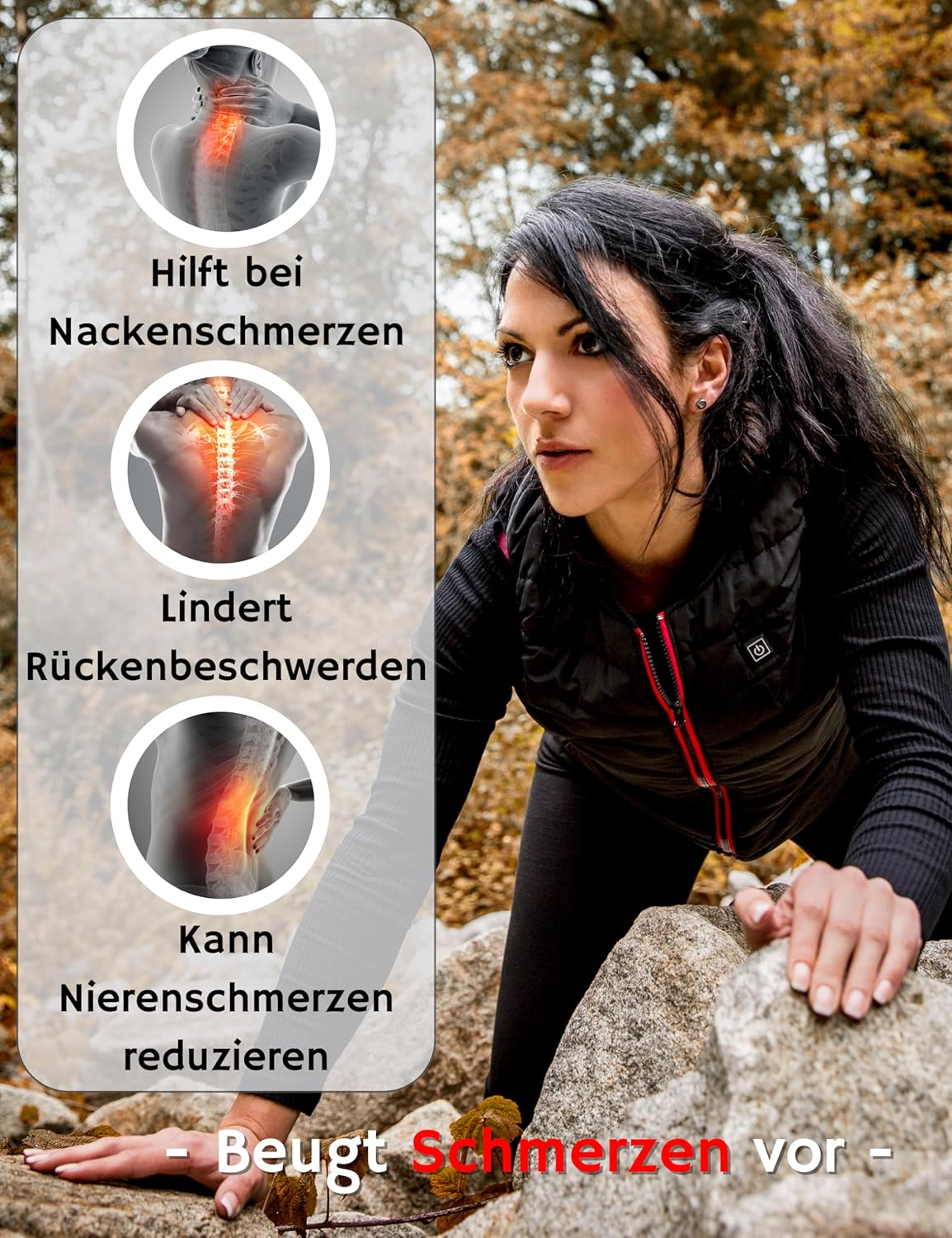 Beheizbare Weste mit 5 Wärmezonen, XS ; Ohne Powerbank