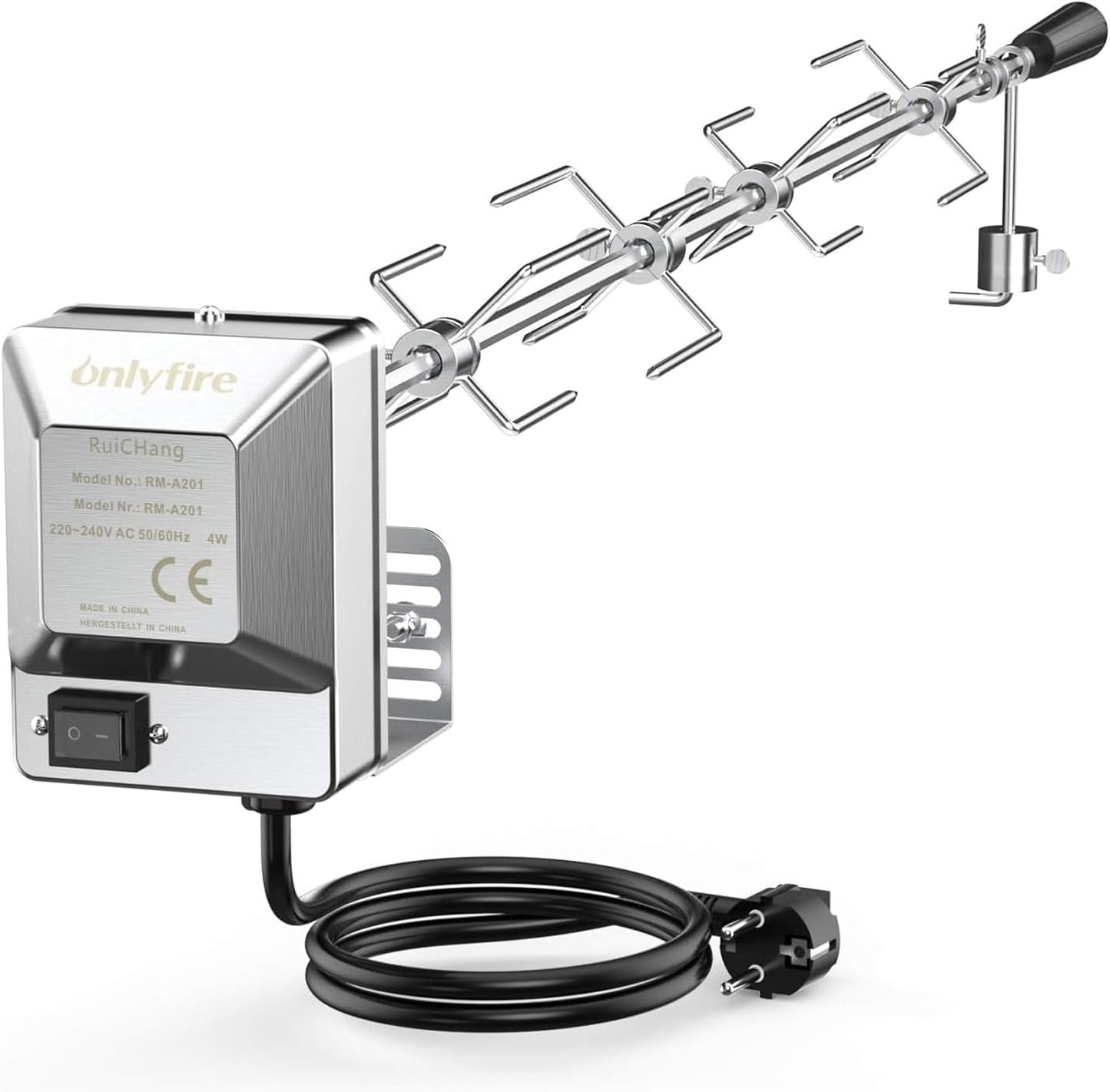 BRK-6032 universal Rotisserie Drehspiess mit Motor (100 cm)