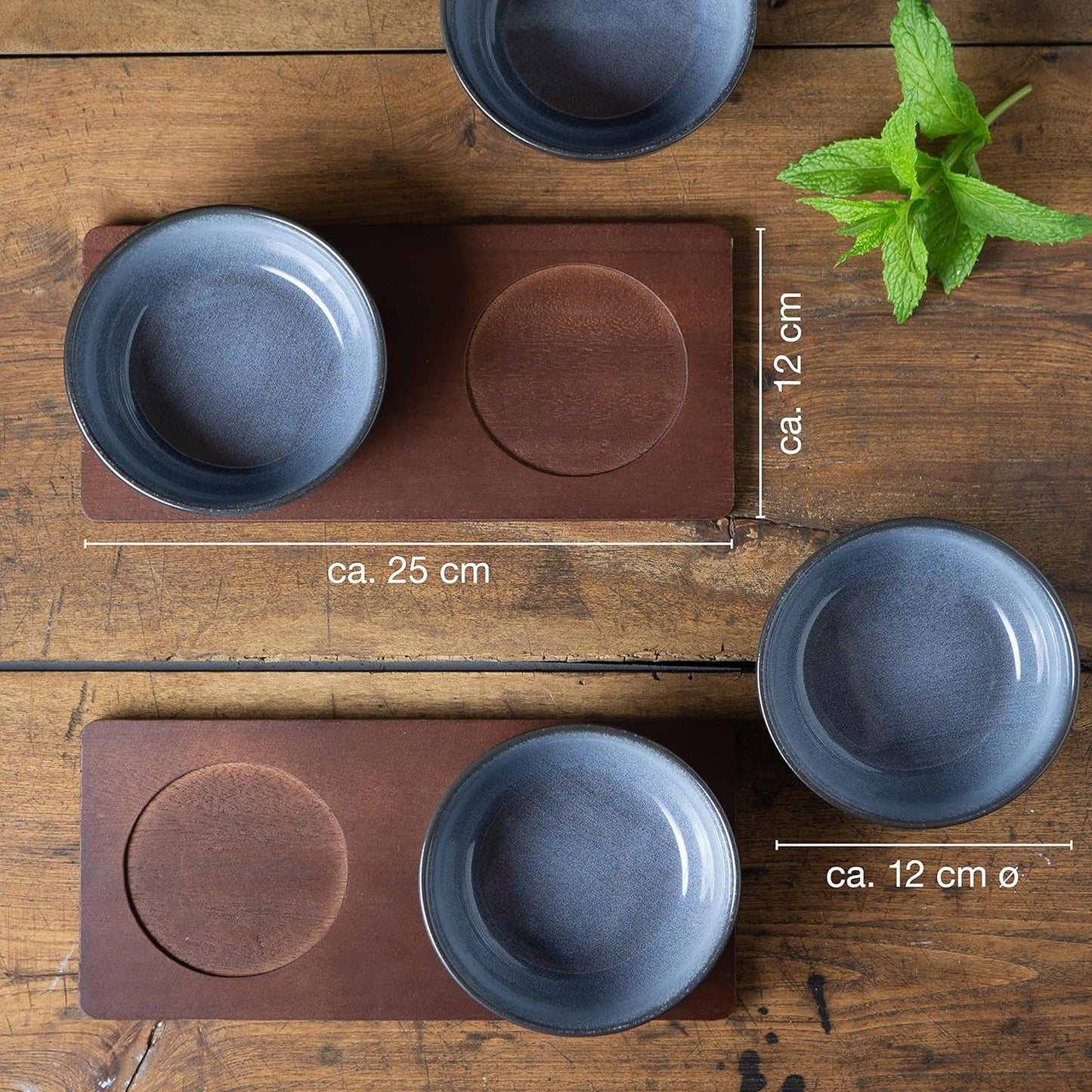 VIDA Miso Schüssel Set, 4x Grosse Dip-Schälchen