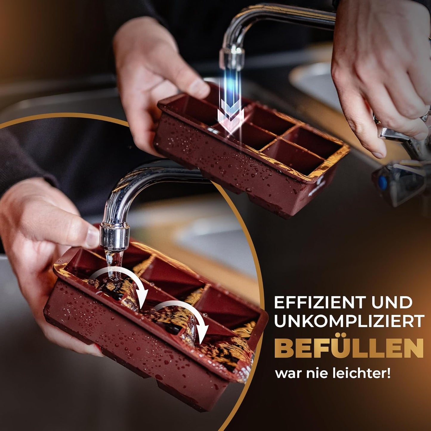 2er-Pack XXL Eiswürfelform für Whisky & Cocktails, Eiswürfelform