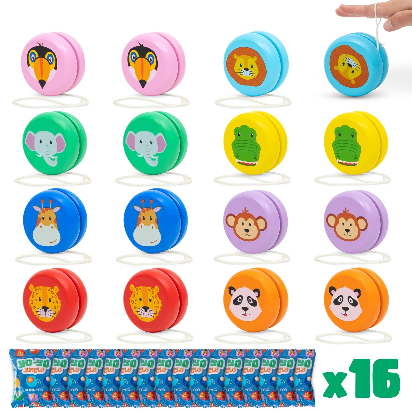 16-teiliges JoJo-Set mit Dschungel-Motiven, Dschungel 16 Stück