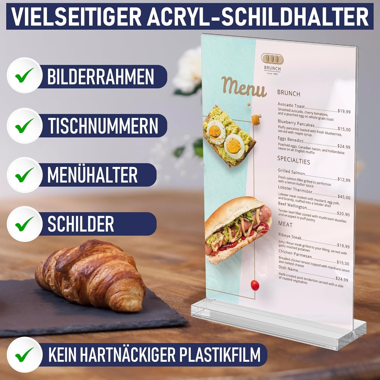 6-teiliges Schilderhalter Set für Tisch-Displays, A5