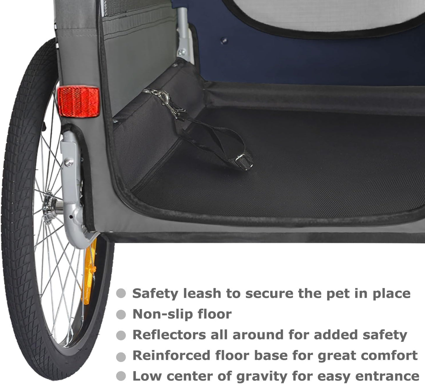 Fahrrad Hundeanhänger klappbar bis 23 kg, BLAU