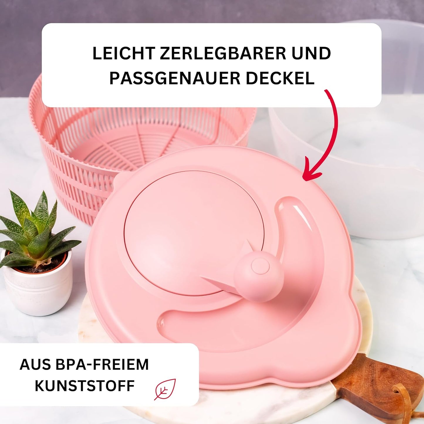 Salatschleuder Fortuna, Rosa, Standard