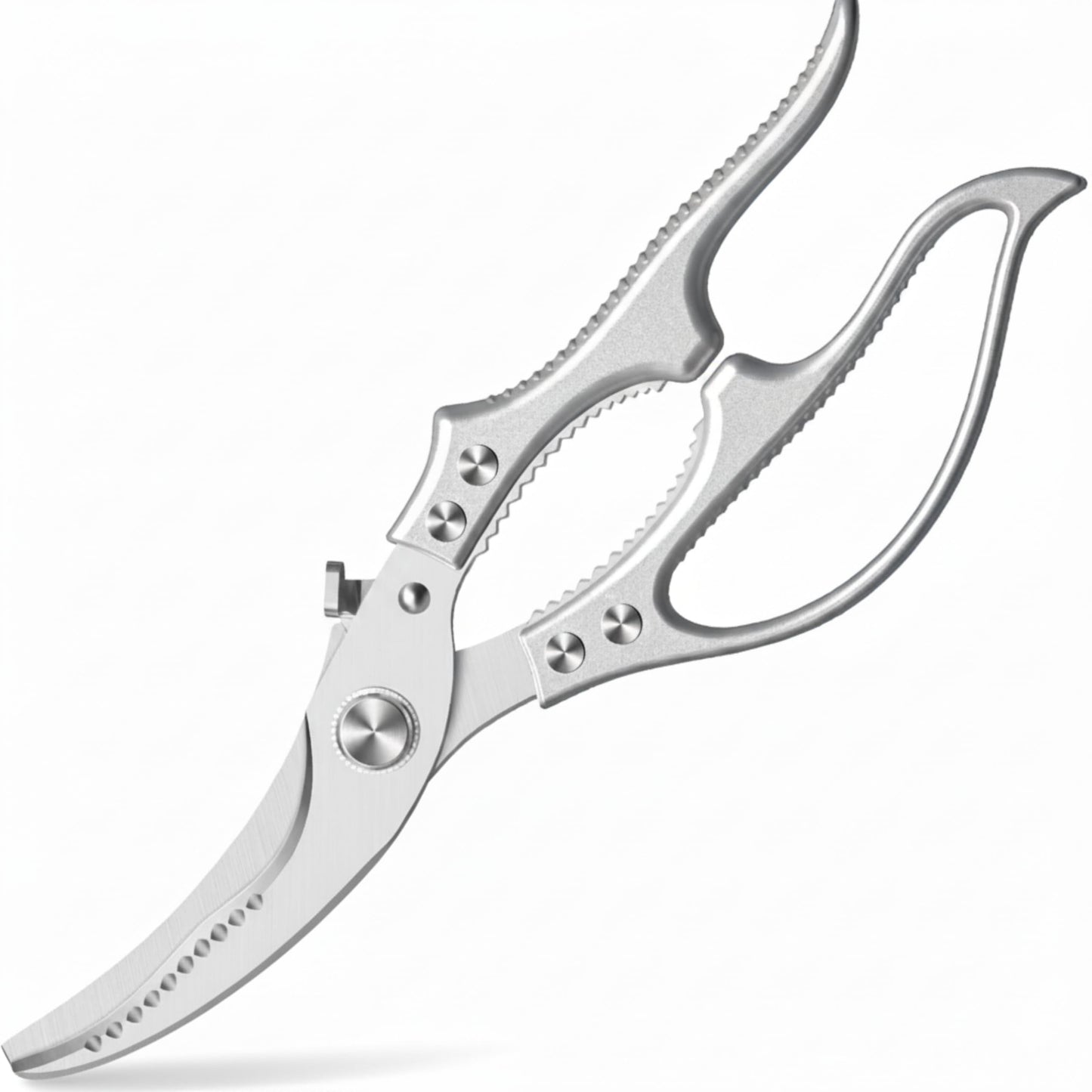 Geflügelschere mit Sicherheitsverschluss, Silber