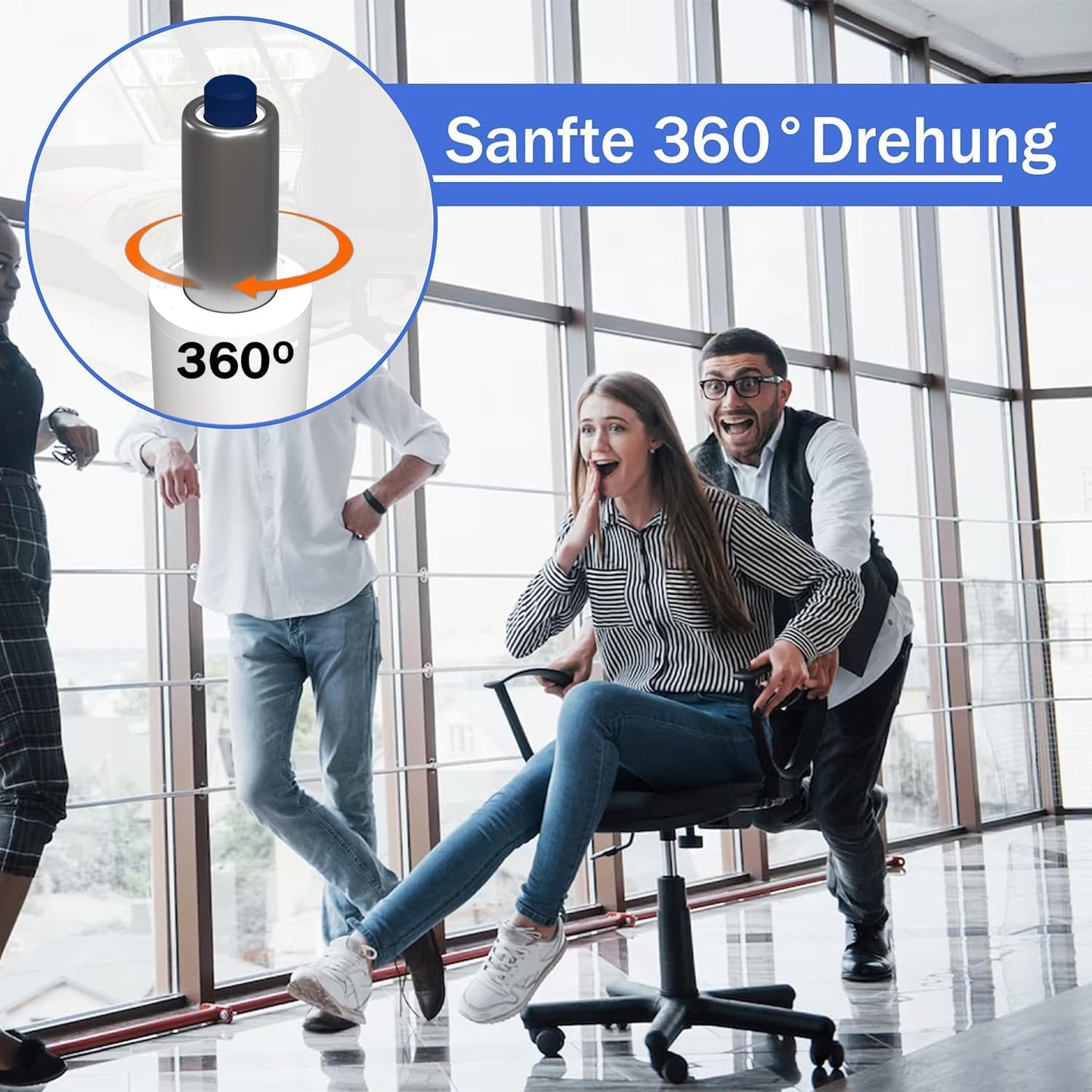 Gasdruckfeder für Bürostuhl, 565 mm Gesamtlänge Weiss