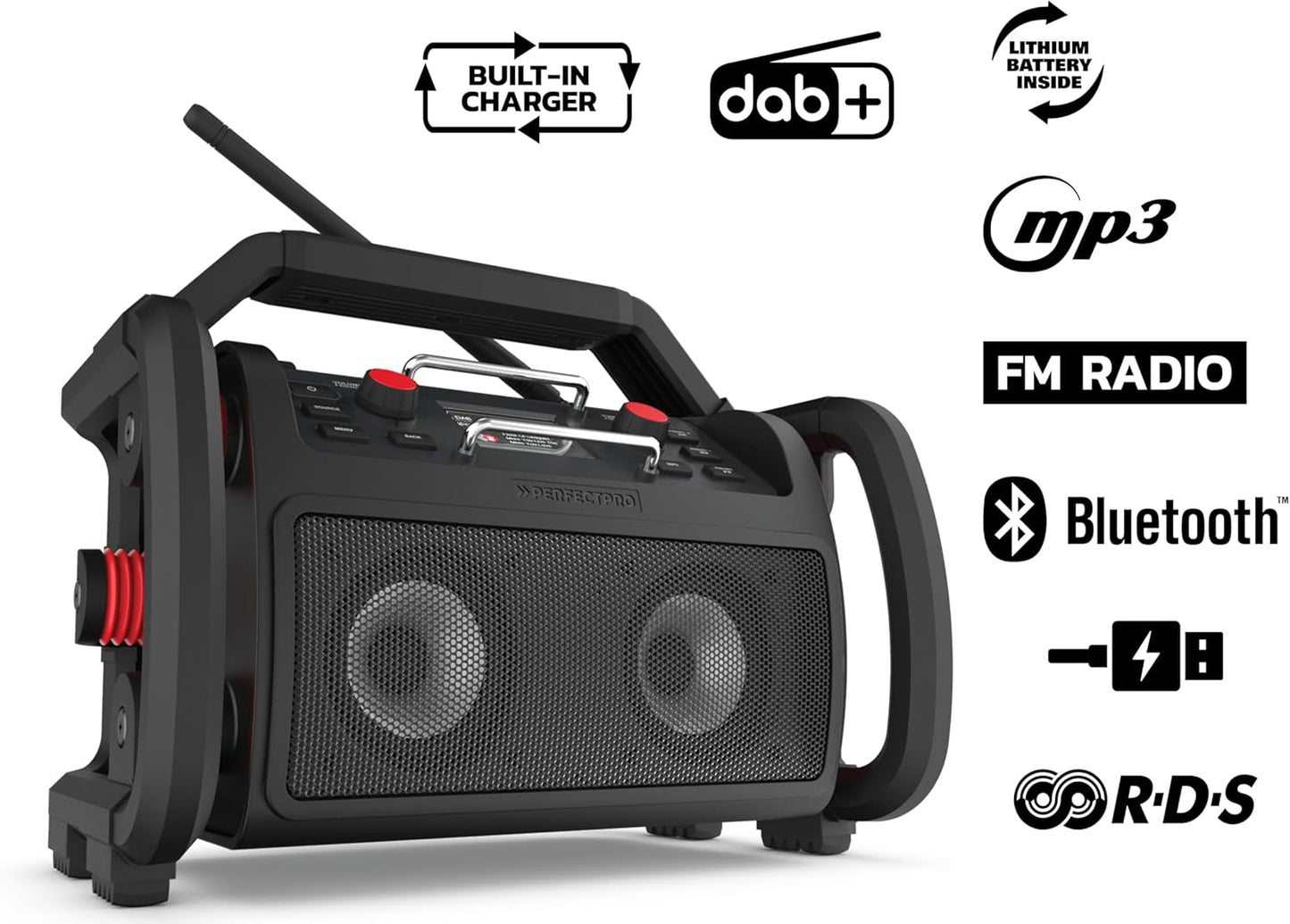 Baustellenradio Rockpro mit DAB+ und Bluetooth