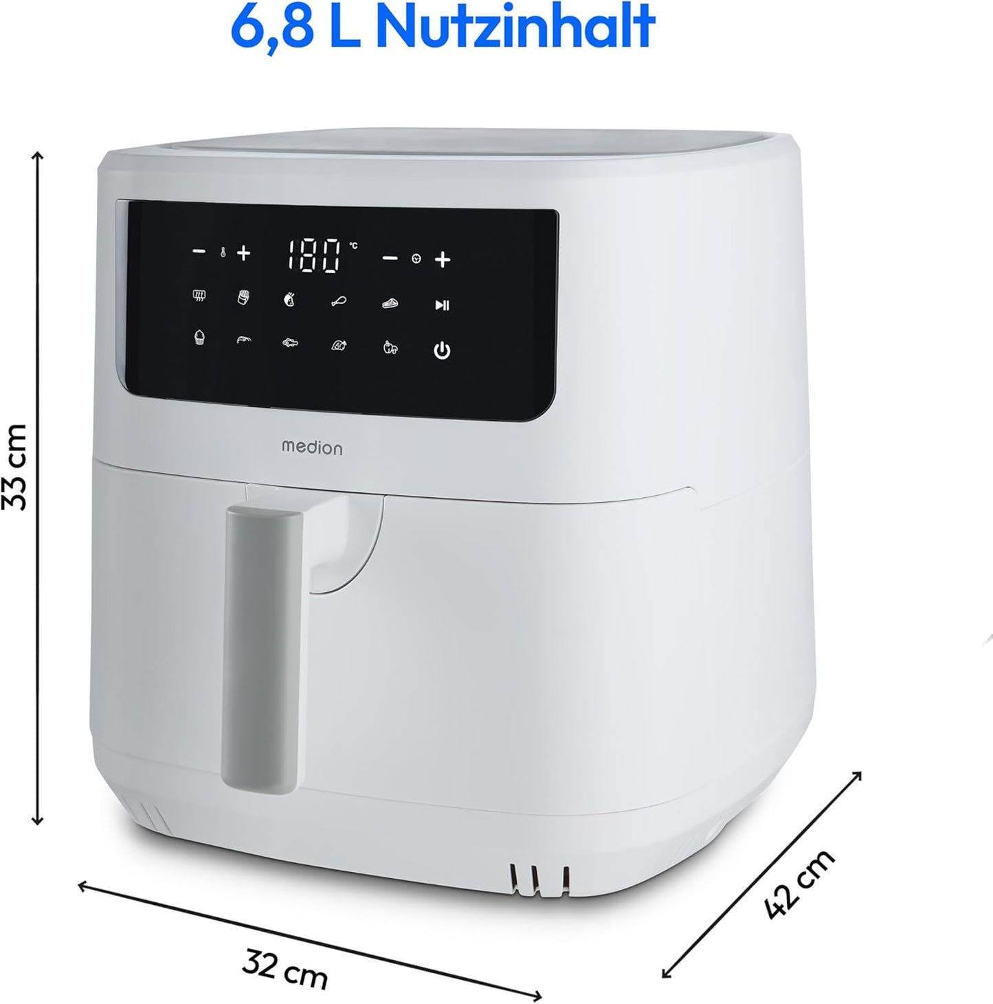 P10 XL Duo Heissluftfritteuse, Weiss