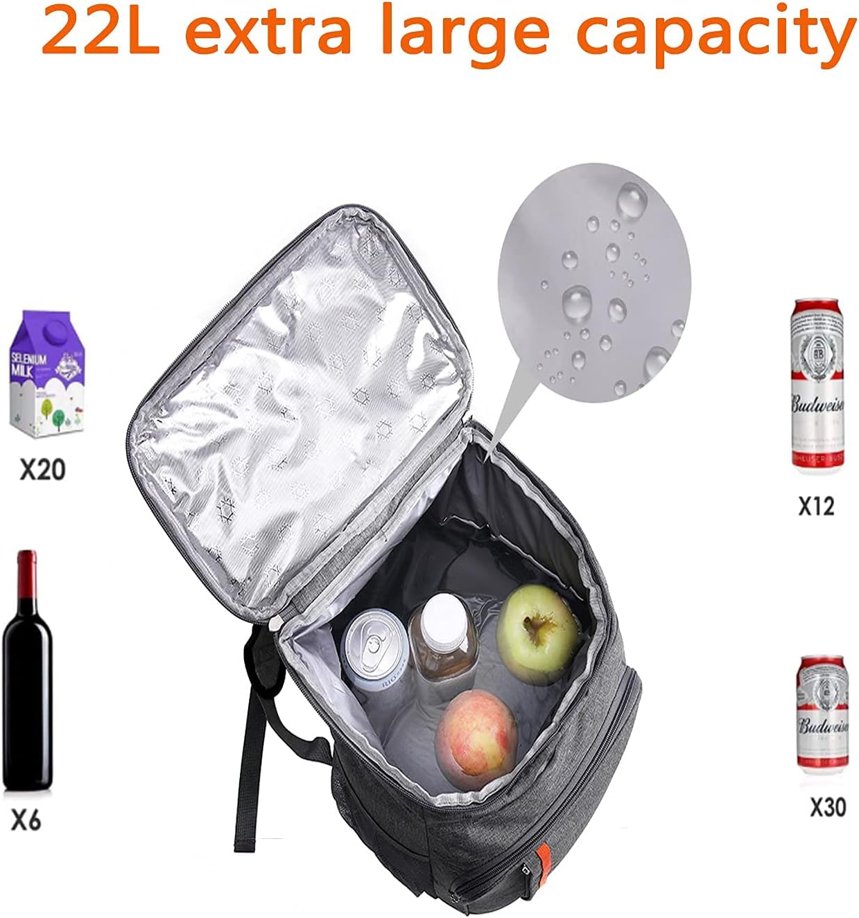 Kühlrucksack, Schwarz