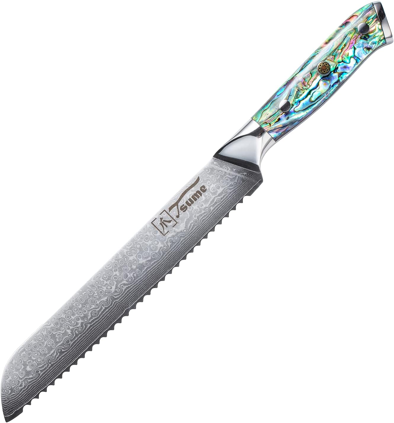 Brotmesser mit Perlmuttgriff, Brotmesser 19cm