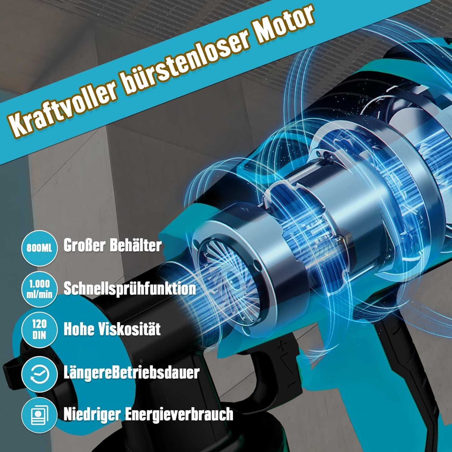 Akku Farbsprühsystem, Blau
