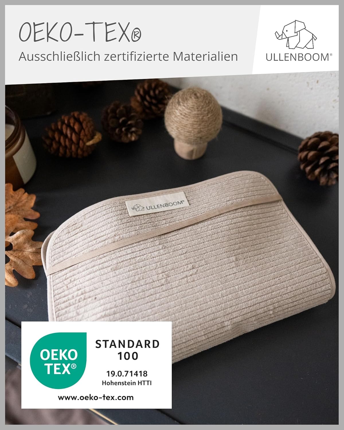 Windeltasche für unterwegs, Wickelorganiser, Cord Sand