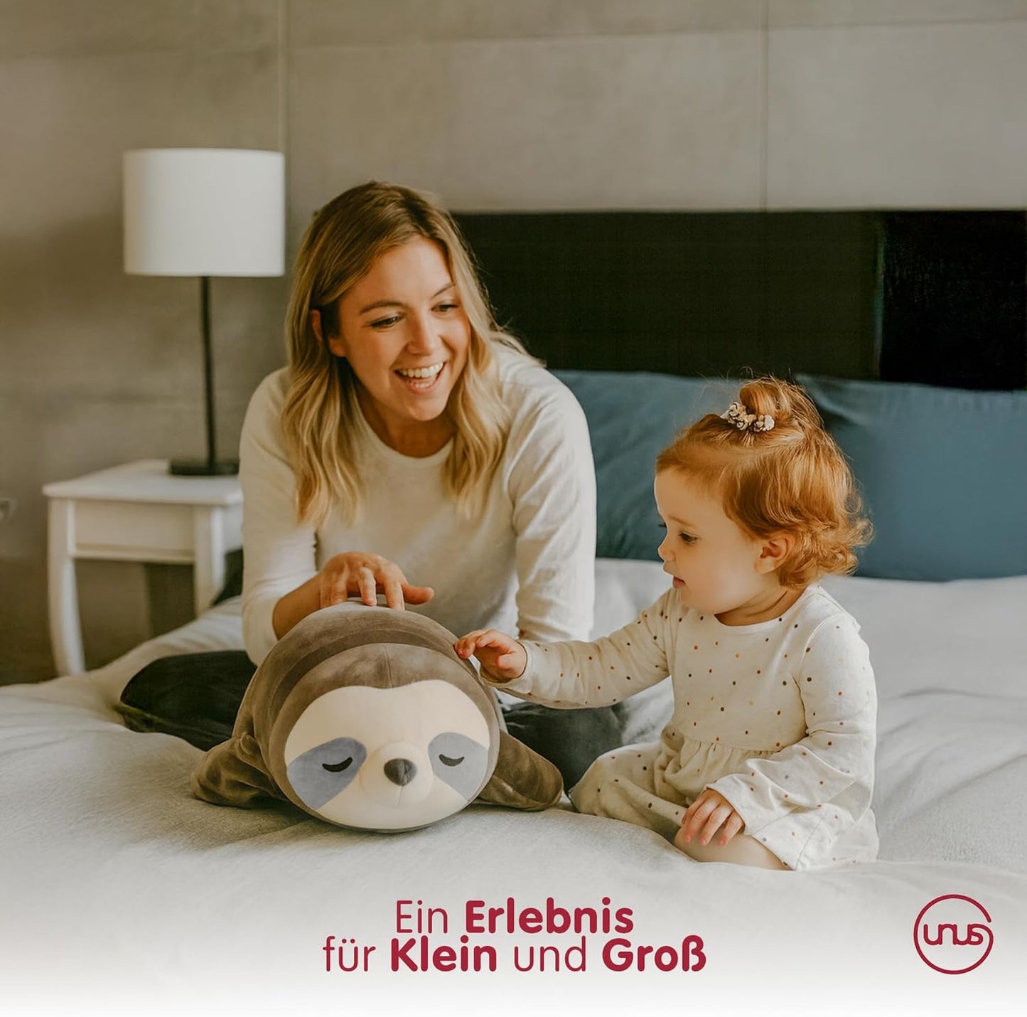 Faultier-Seitenschläferkissen, 100 cm, Grau gross
