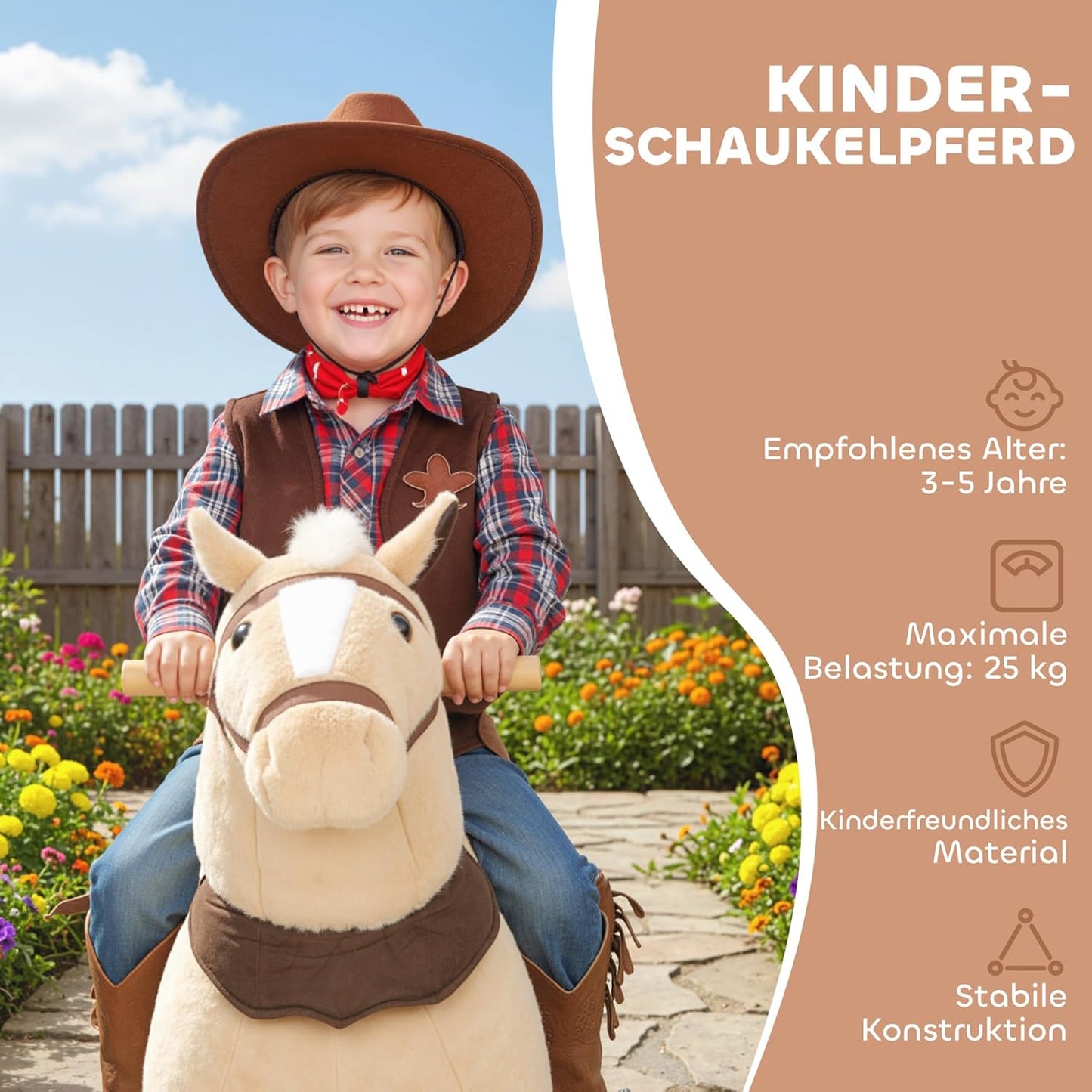 Reitpferd PP-Baumwolle, Polyester Braun