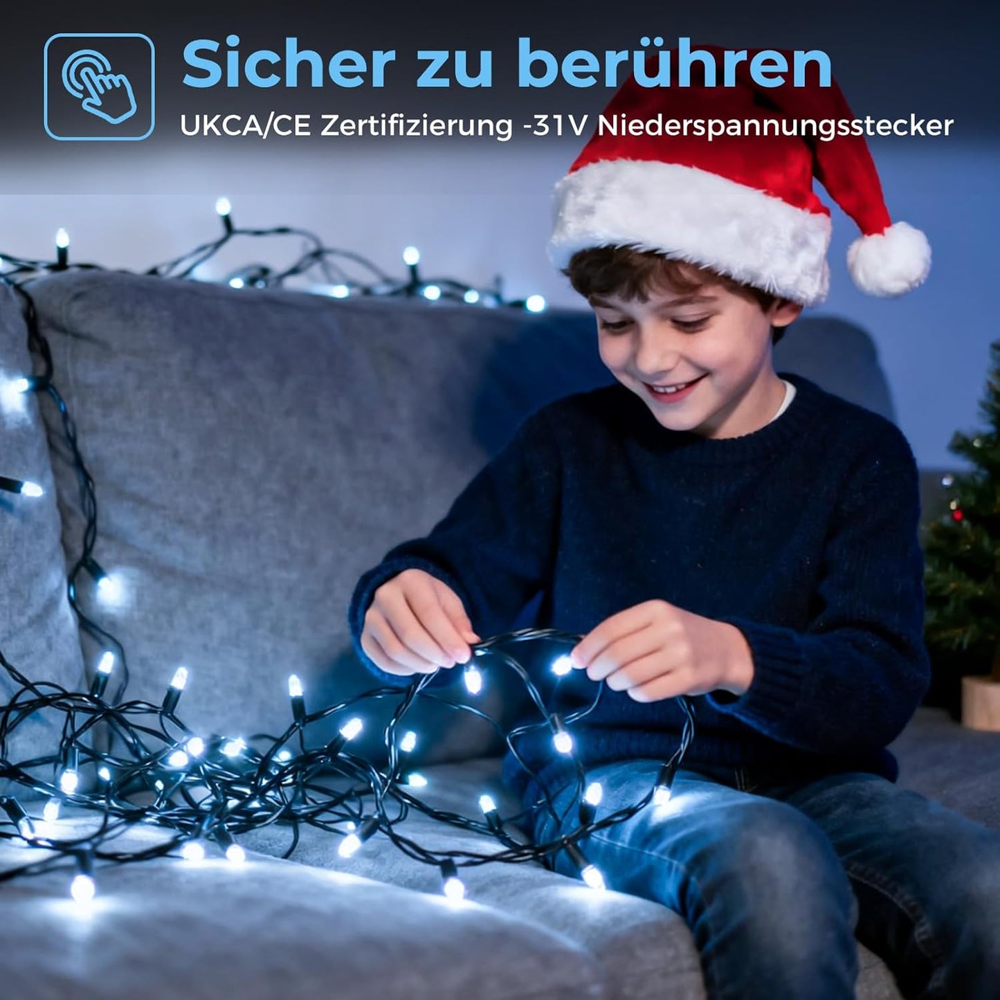 LED-Lichterkette mit Fernbedienung, 15M Weiß