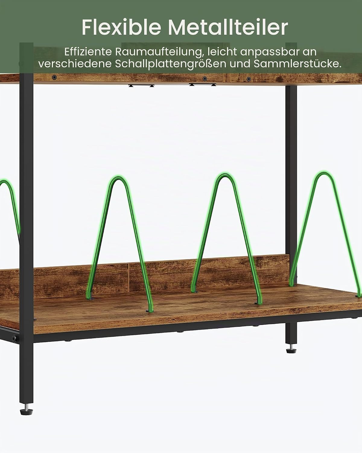 Schallplattenregal mit 2-stöckigem Aufbewahrungsständer