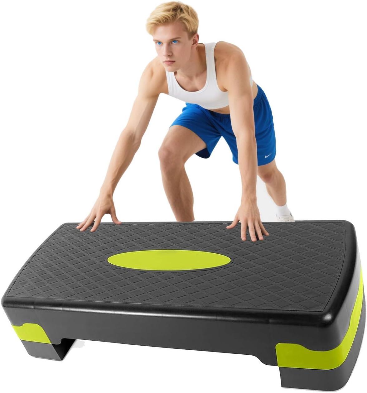 Höhenverstellbarer Aerobic Stepper, Schwarz+Grün