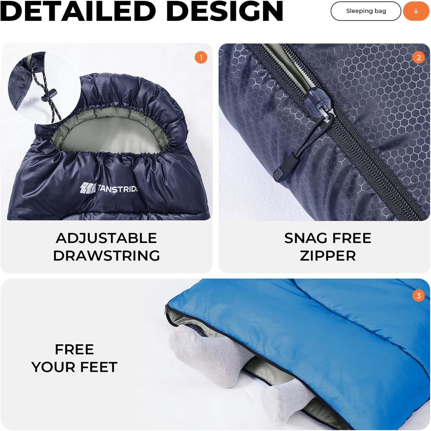 Deckenschlafsack 3 Jahreszeiten, 1.35kg-Marineblau