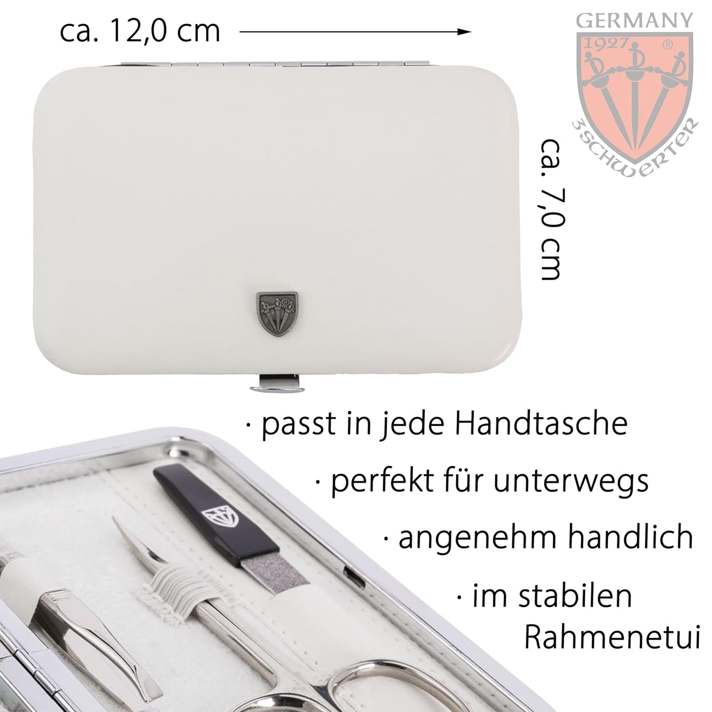 6-teiliges Maniküre Set Genova, WEISS / KUNSTLEDER