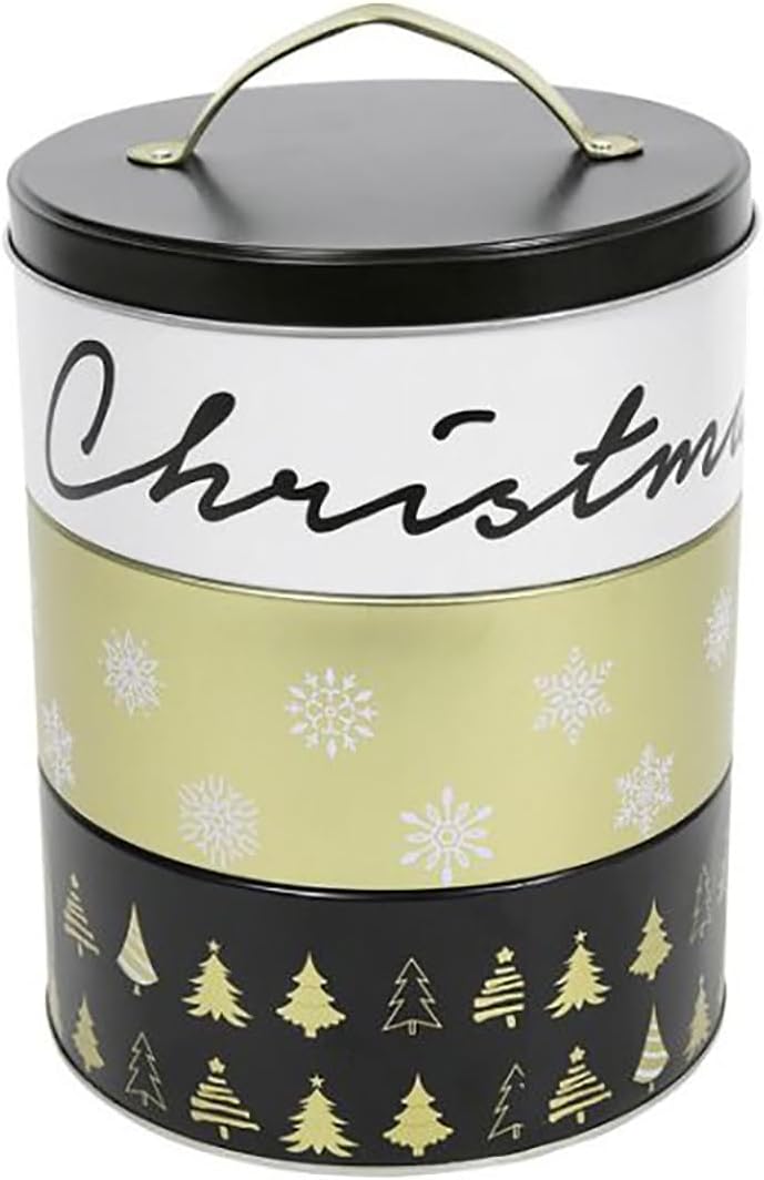 3-stöckige Weihnachts-Keksdose, 3er Set Merry Christmas