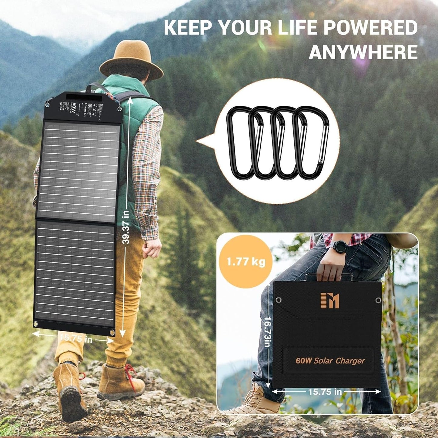Faltbares Solarladegerät, 60W-NEW