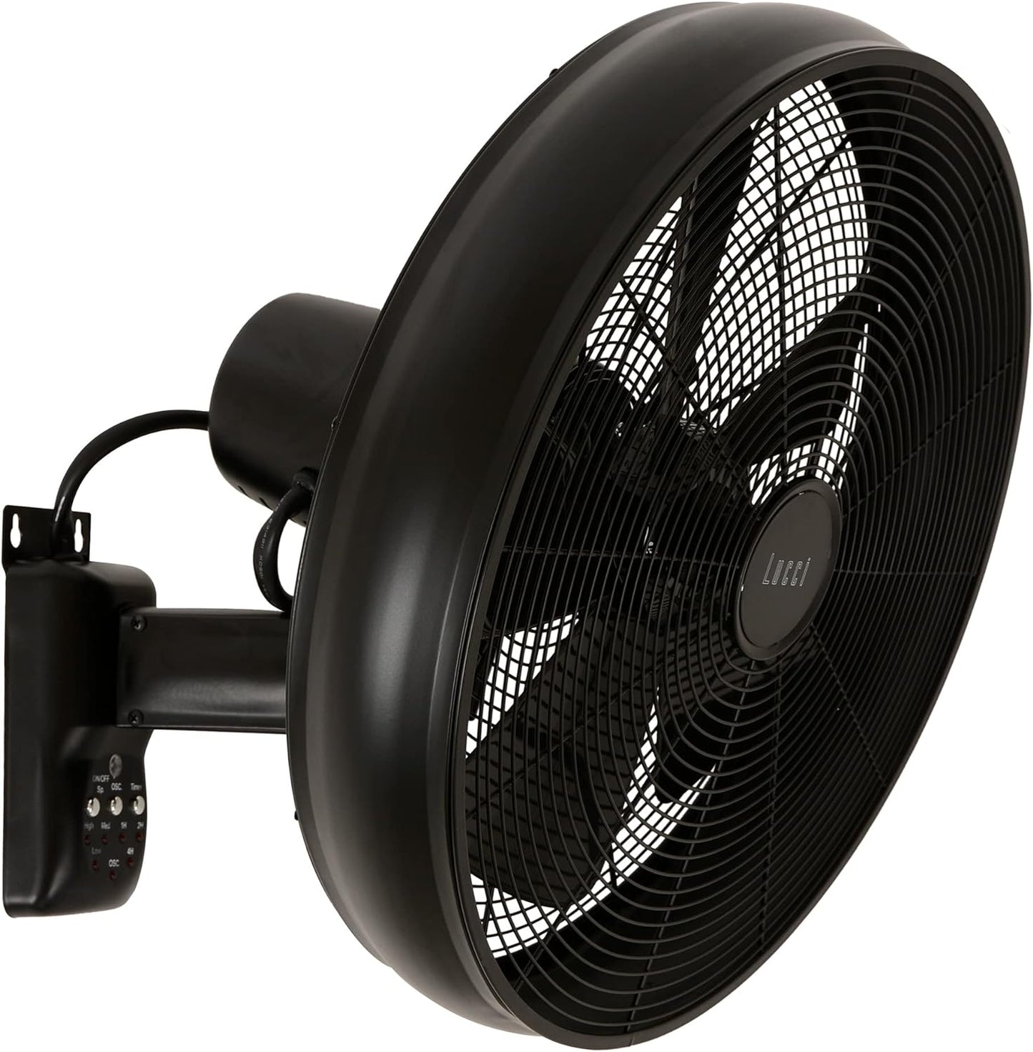 Wandventilator mit Fernbedienung, Schwarz