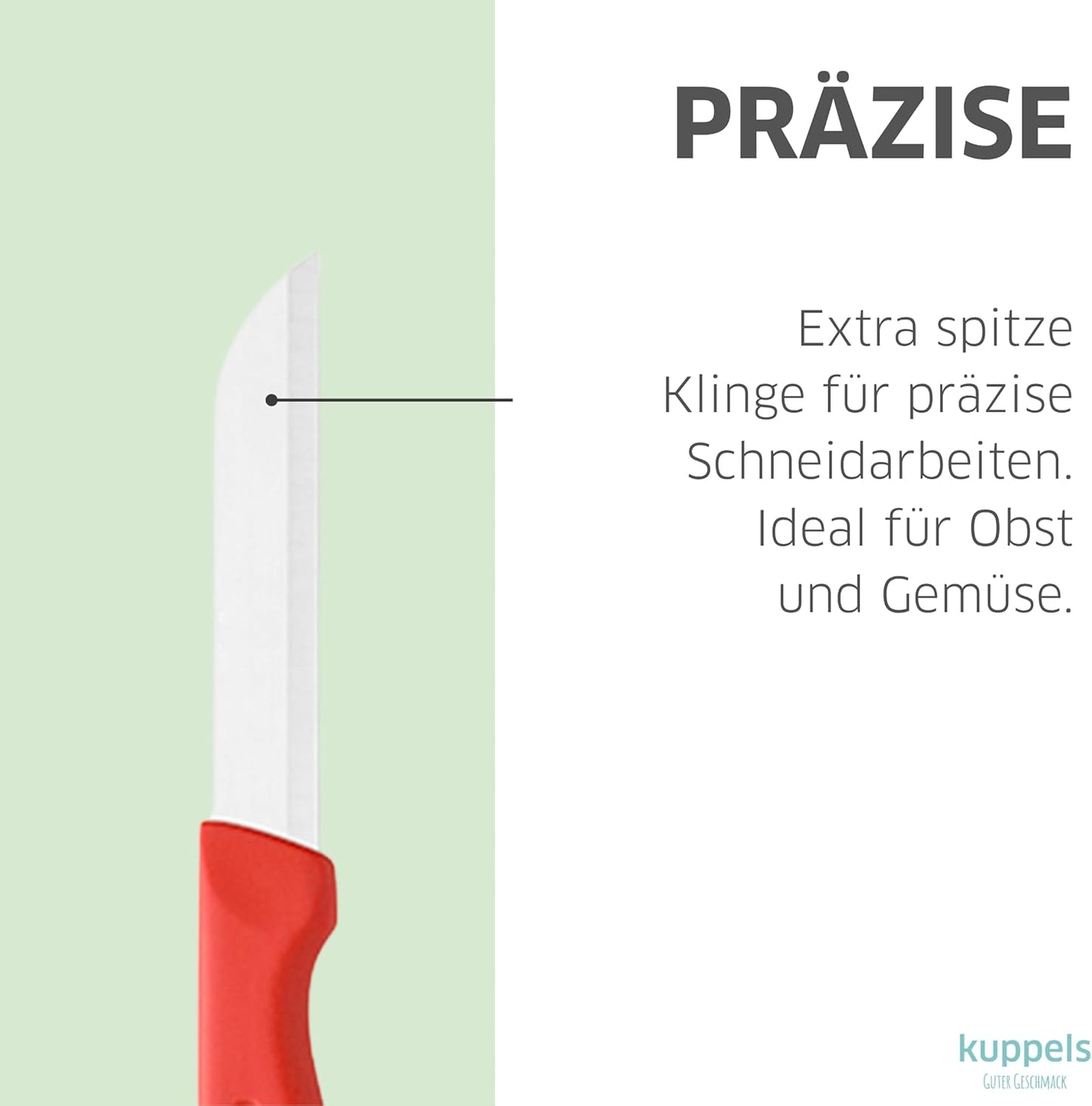 9-tlg. Küchenmesser Set, Rot Lang