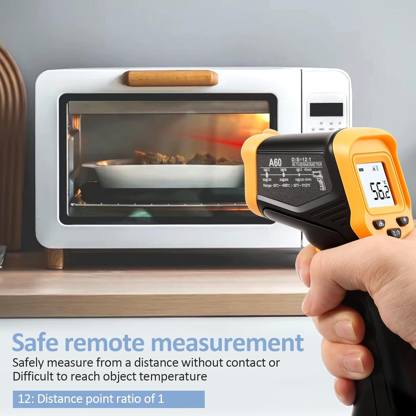 Infrarot-Thermometer mit LCD-Display, Gelb