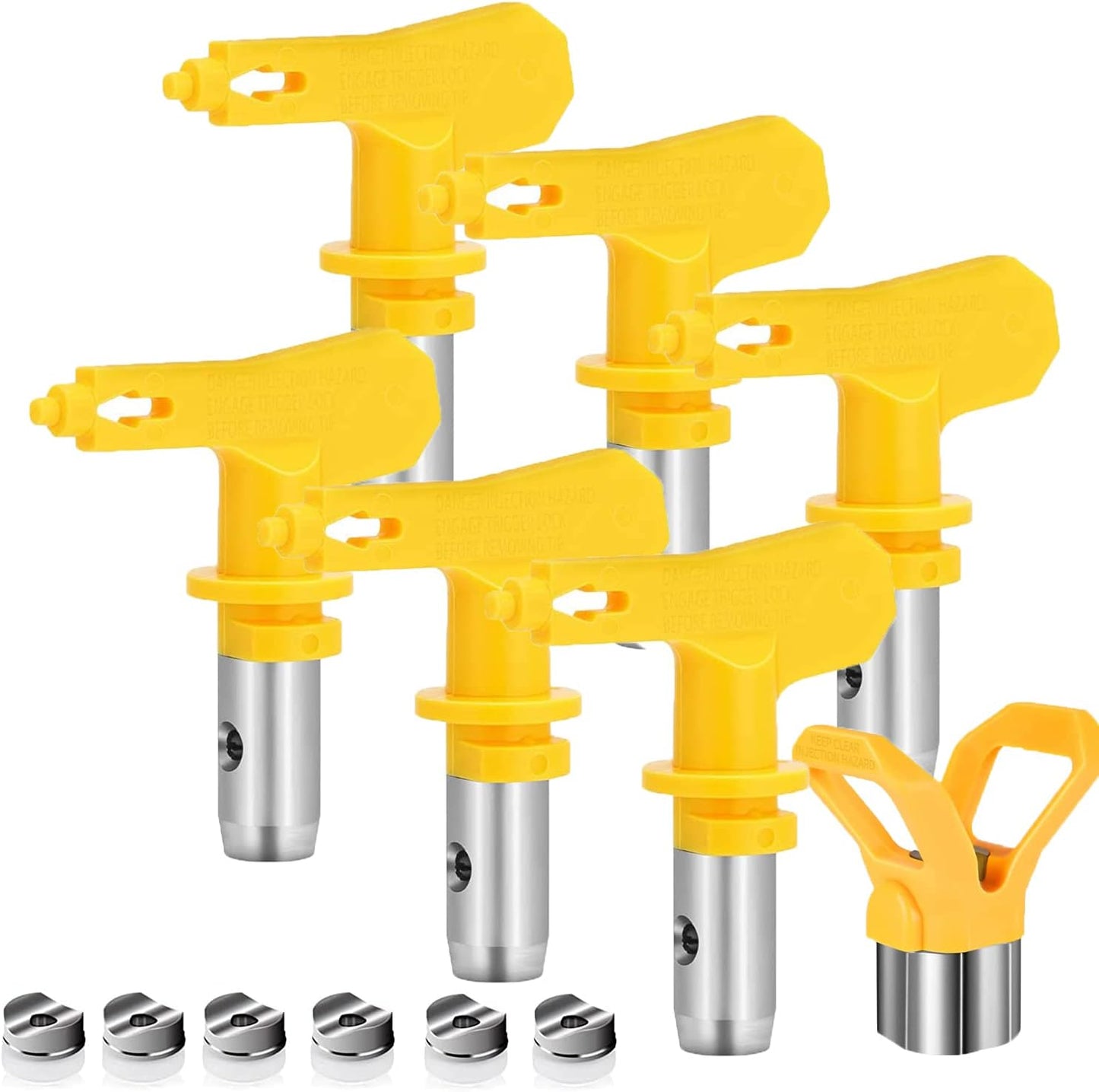 ‎6-teiliges Airless-Düsenset mit Spitzendichtung, 211,213,215,217,219,221