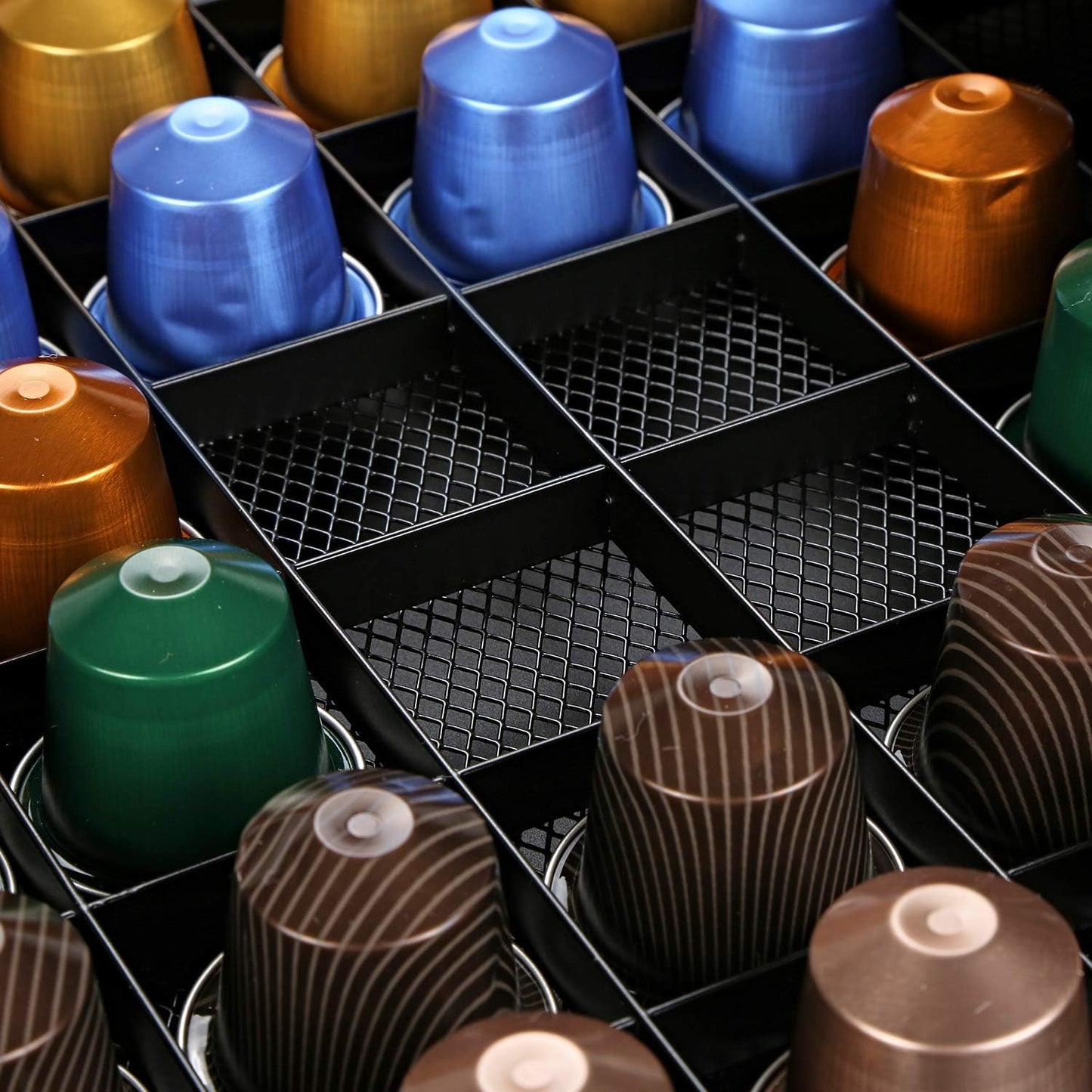 Kaffeekapsel-Schubladenbox für Nespresso, 60 Stück, Rot/Ausflug, Einfarbig (Getaway Solids)
