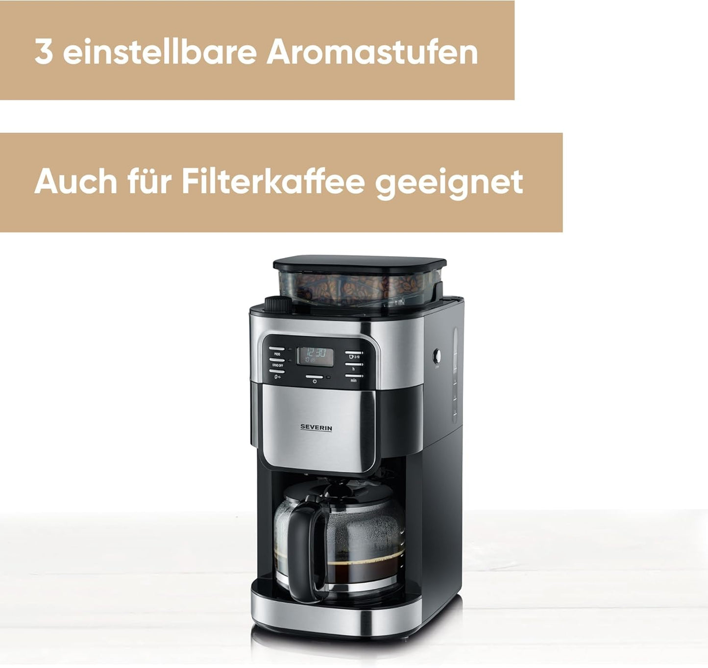 KA 4810 Filterkaffeemaschine mit Mahlwerk und Timer-Funktion, LCD Display