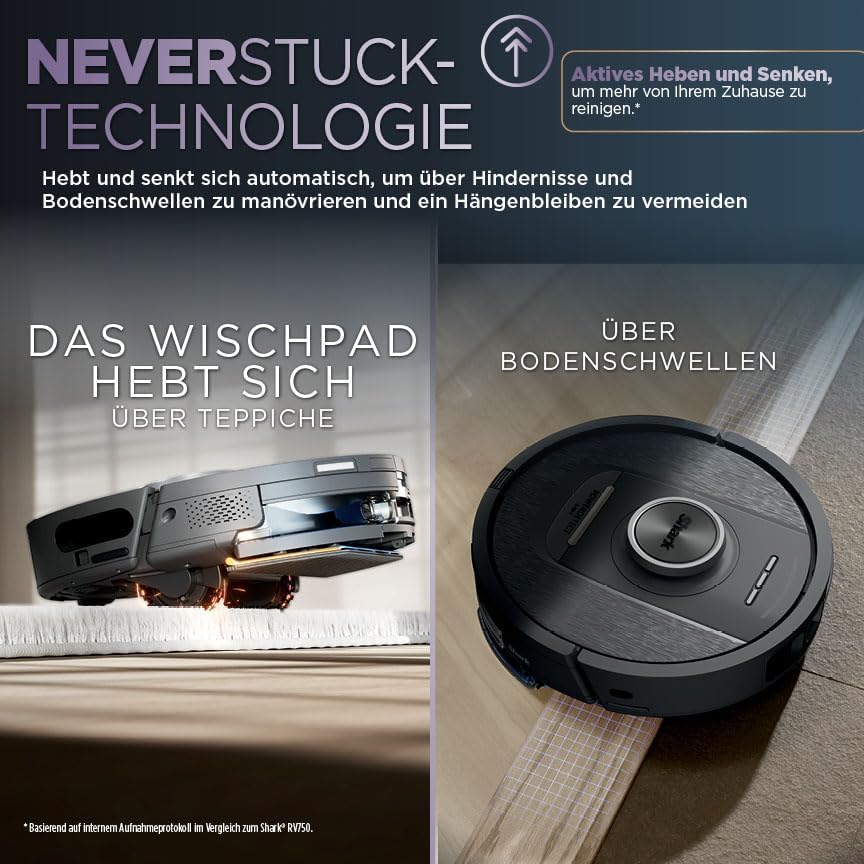2-in-1 Saug- und Wischroboter RV2800YEEU mit 3D-Navigation, 2 Bürsten / Anti-Micro Pads – Ohne Auto-Entleerung Schwarz