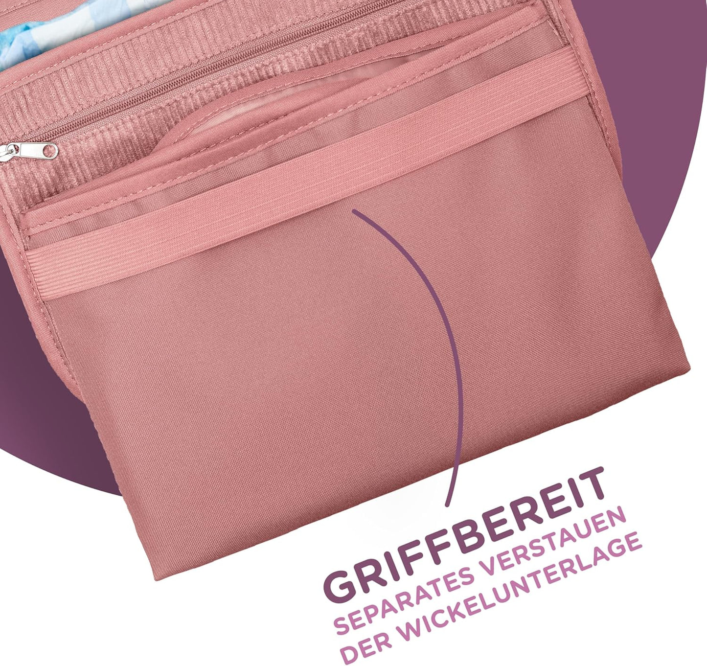 Windeltasche mit Wickelunterlage für unterwegs