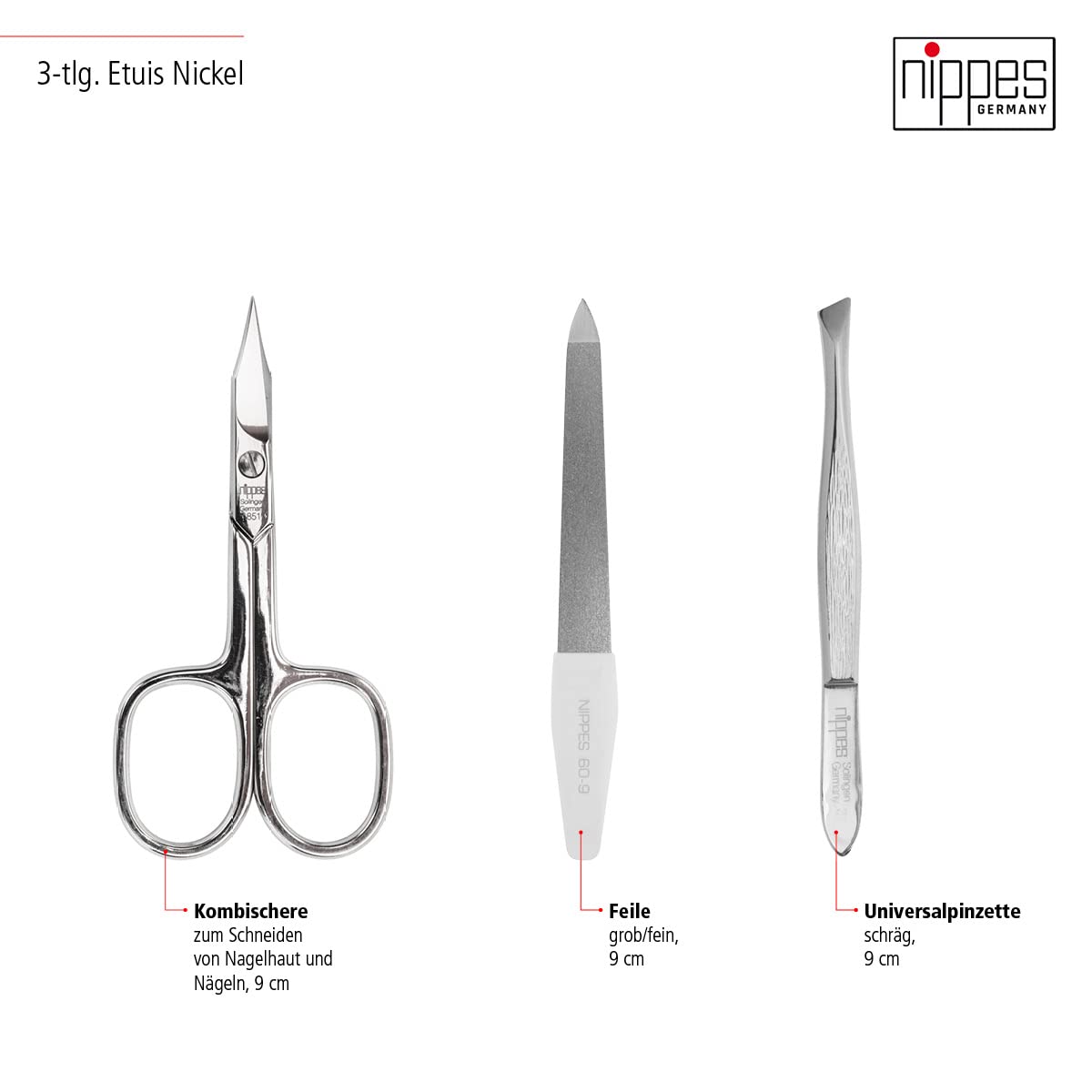 3-teiliges Maniküre-Set Vintage, 3-teilig