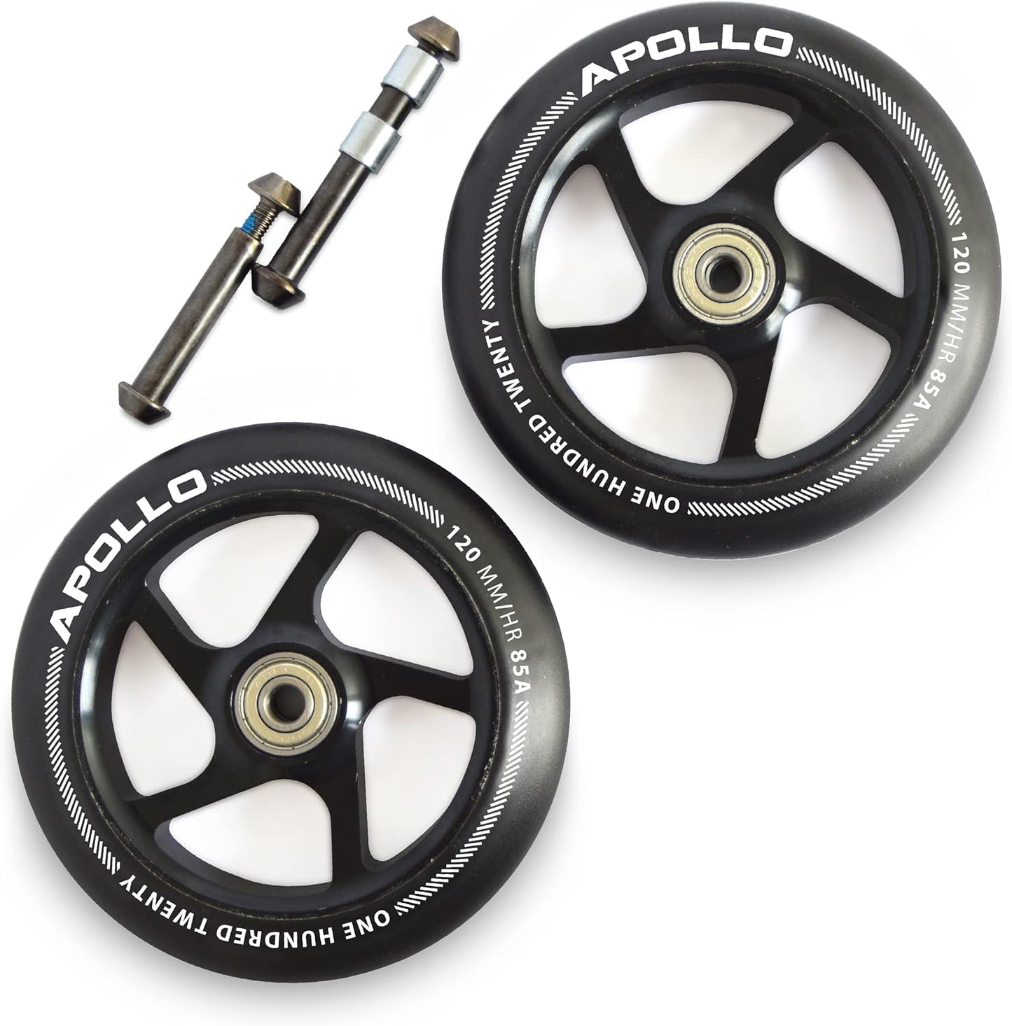 Stunt Scooter Ersatzräderset 120 mm, 120mm - Schwarz
