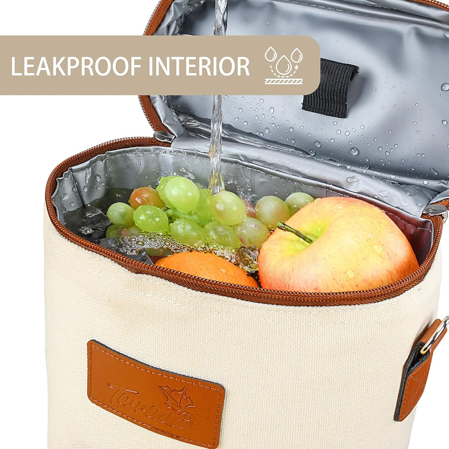 Flaschentasche mit Kühlfunktion und Korkenzieher, Kühltasche 2 Flaschen - Beige