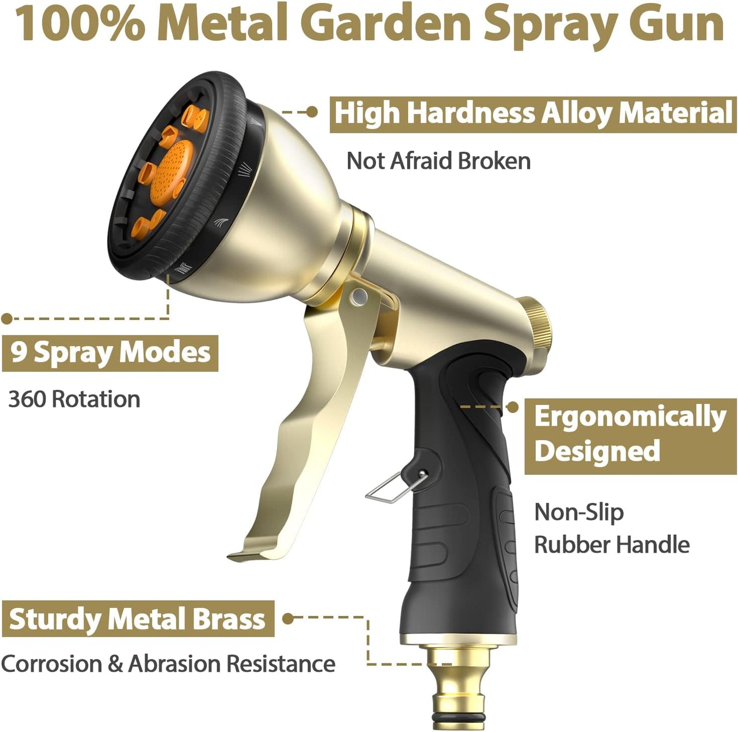 Garten Handbrause mit vielseitiger Sprühfunktion, Garten Handbrause