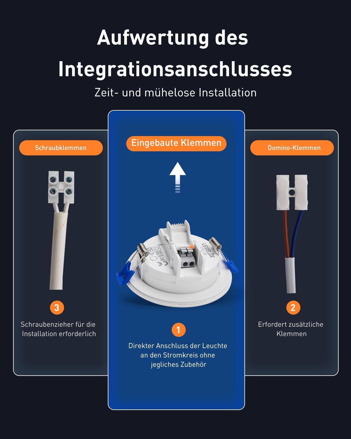 10-teiliges LED-Einbaustrahler-Set, 2700k Warmweiss Nicht Dimmbar / Weiss