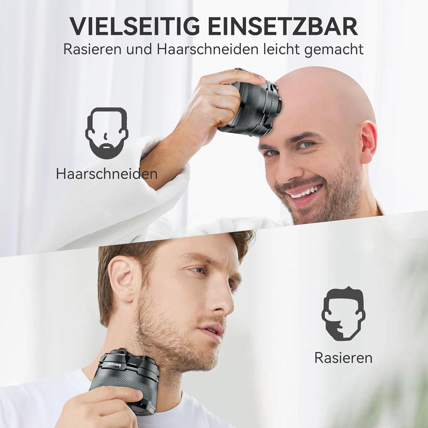 Wasserdichter Glatzenrasierer KGTJ41, Grau