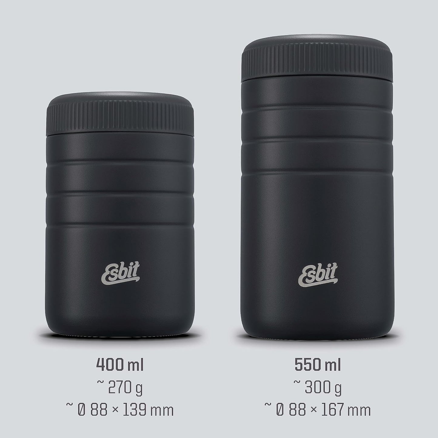 Majoris Edelstahl Thermobehälter, 400 ml Schwarz