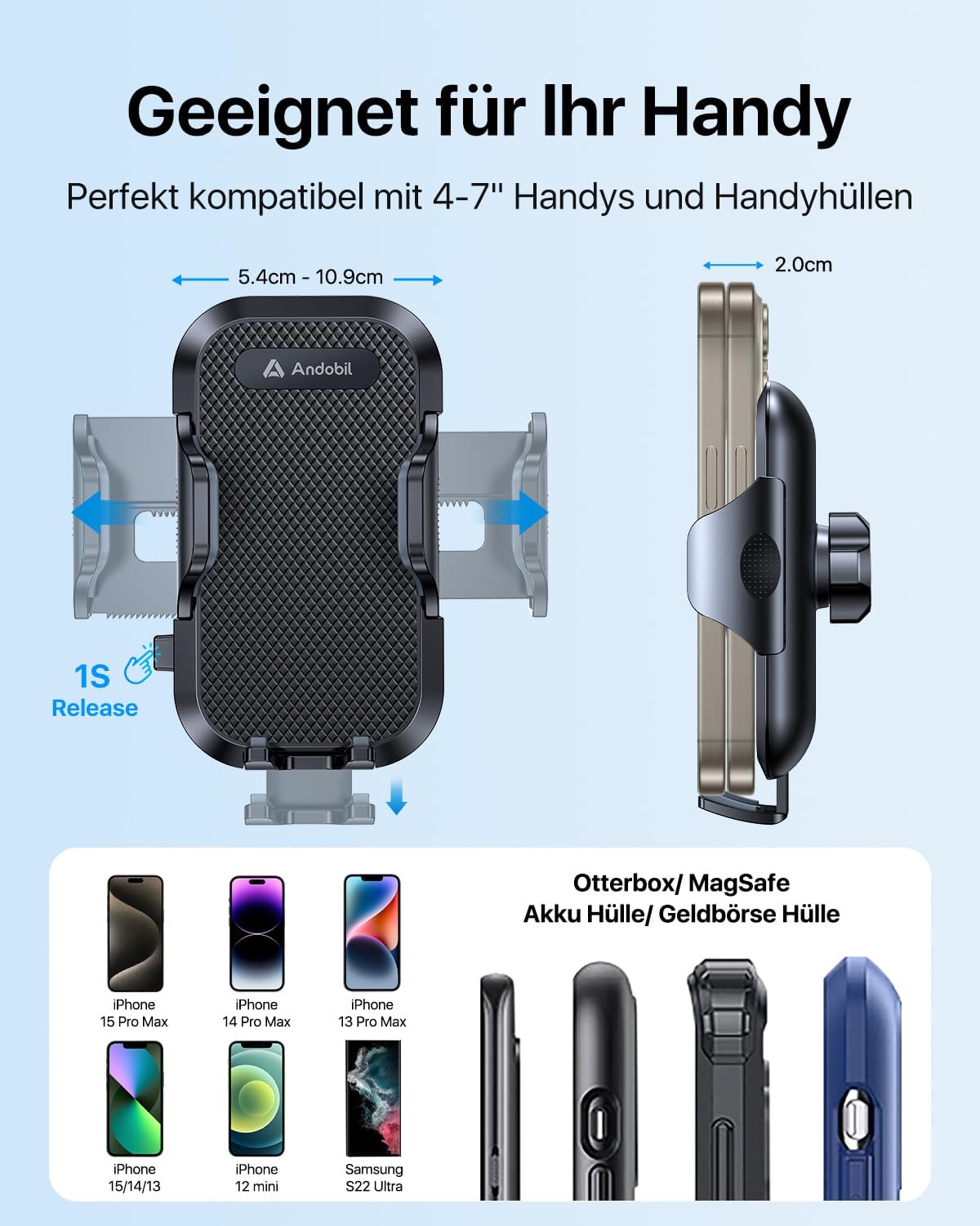 Handyhalterung, Standard Schwarz