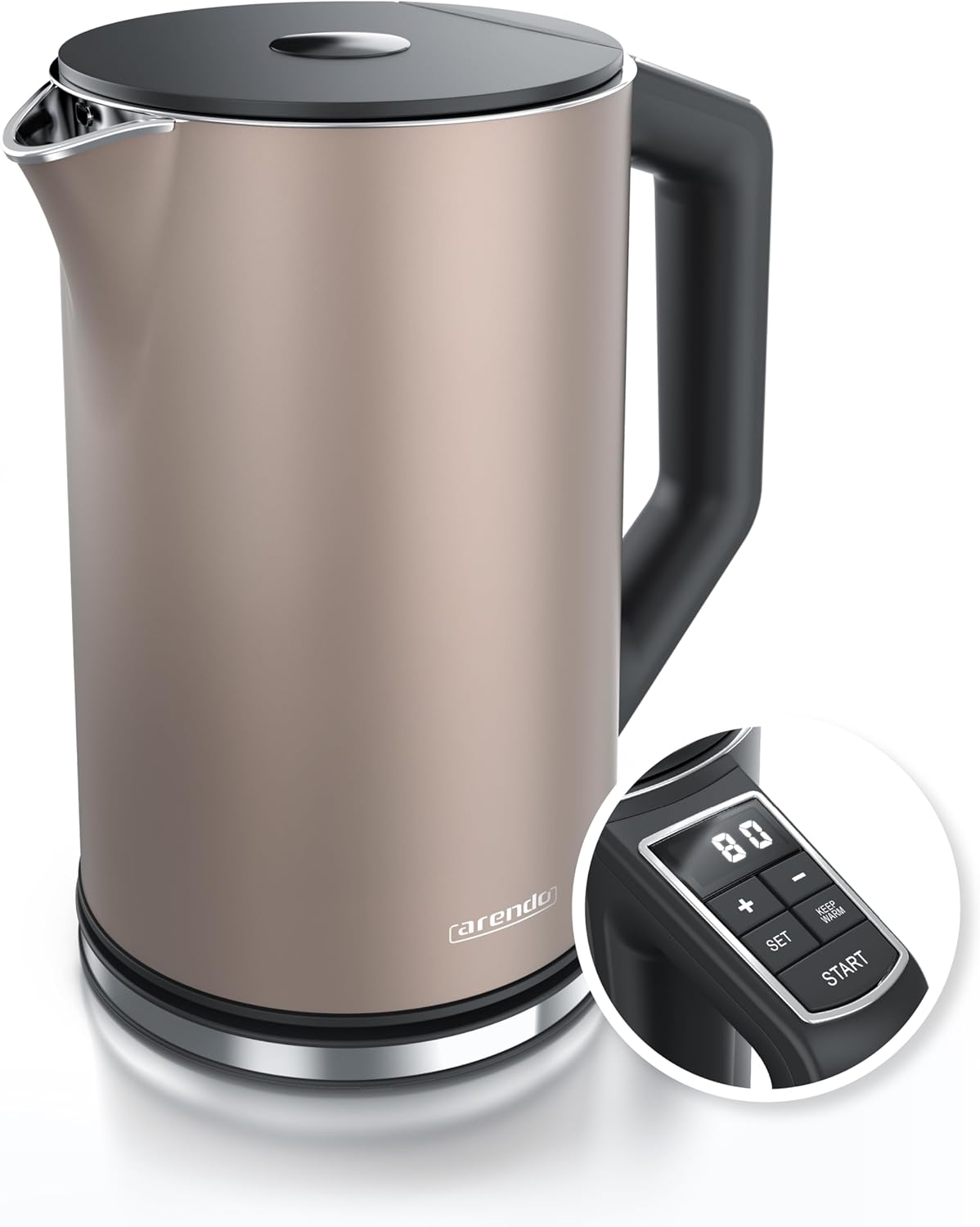Wasserkocher mit Temperatureinstellung 1,5L, Bronzo ; Single