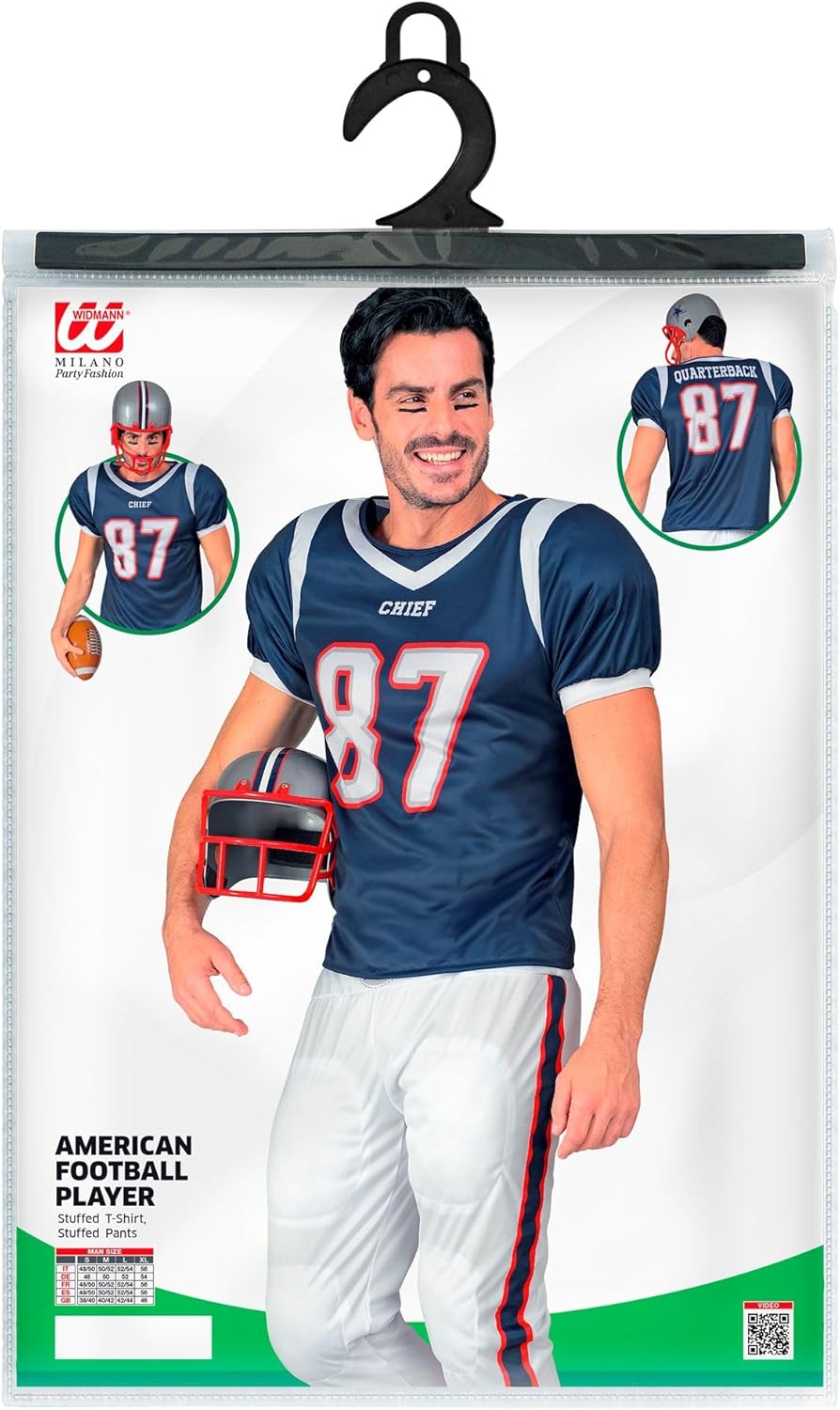 American Football Spieler, S Blau, Weiß