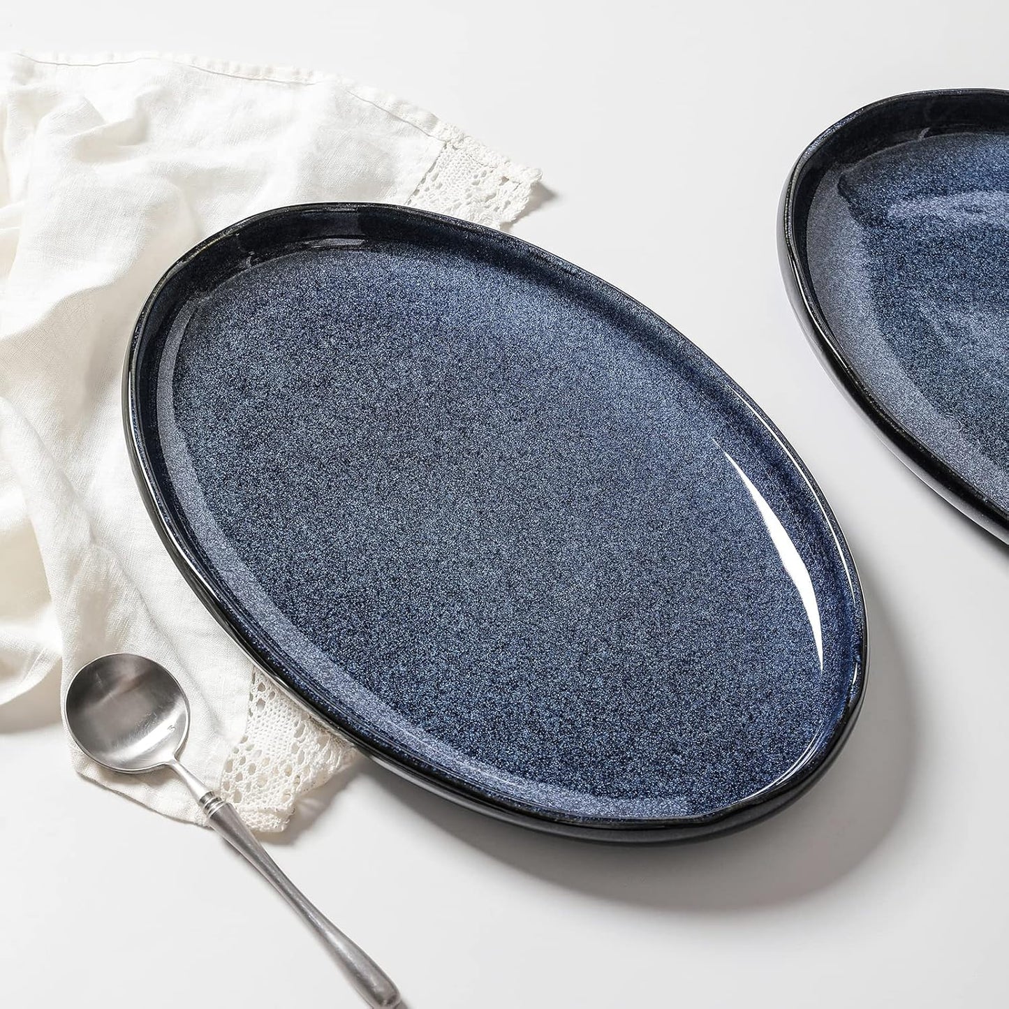 Ovale Servierplatte, Blau