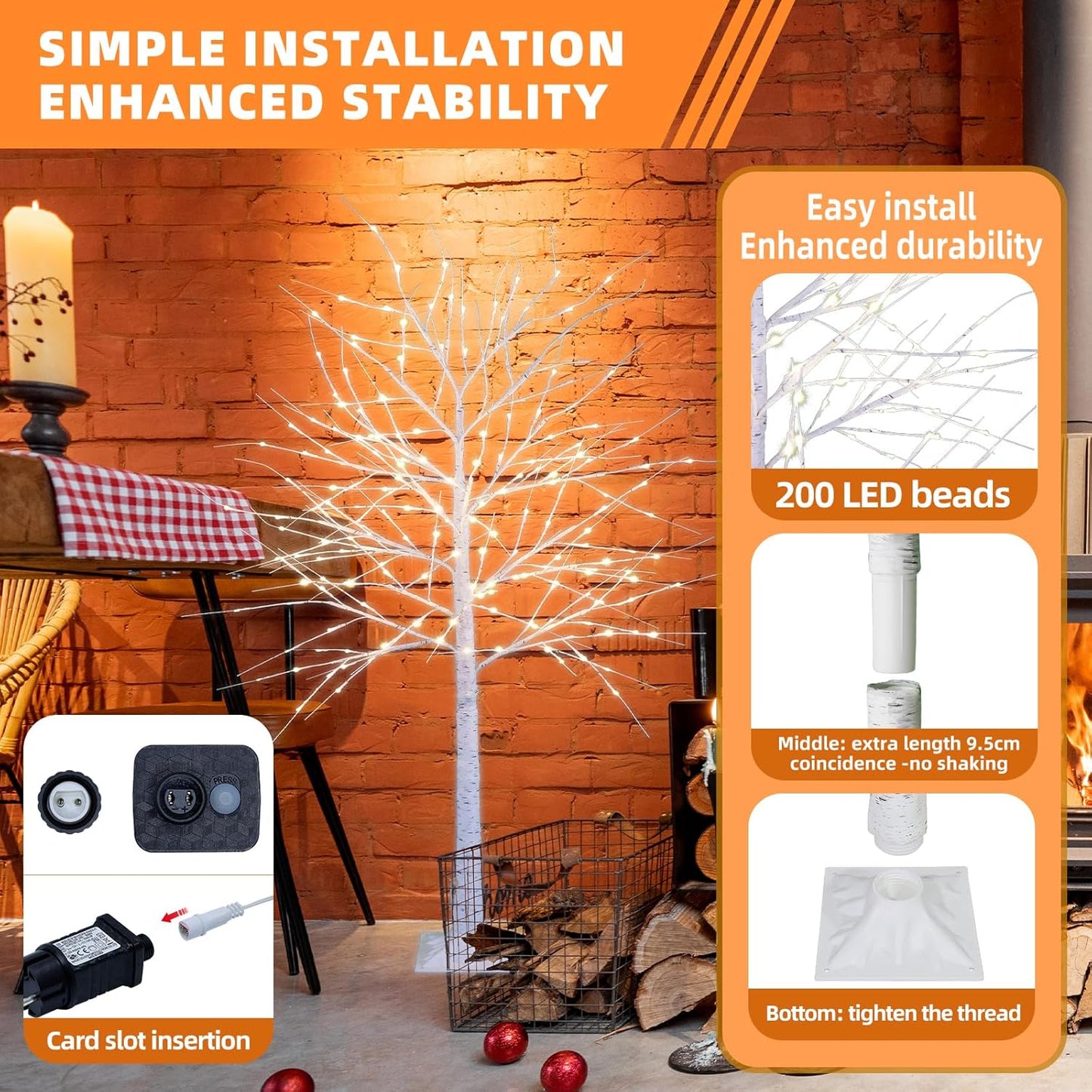 LED-Birkenbaum, 150CM 180LED Birch