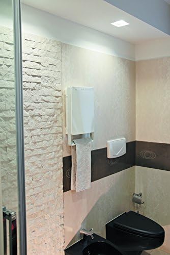 Digitaler Wand-Heizlüfter mit Handtuchstange, Weiss Glänzend/Grau
