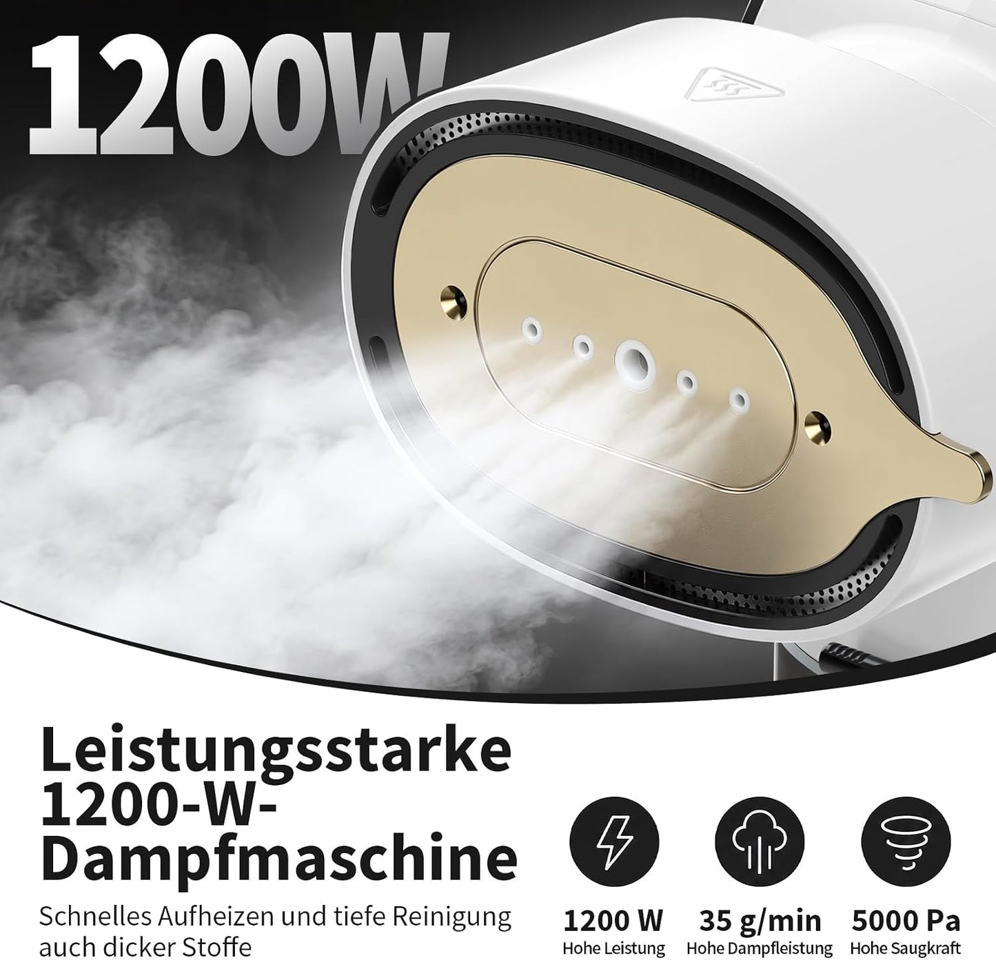 2-in-1 Dampfglätter mit Saugfunktion und 260ml Tank