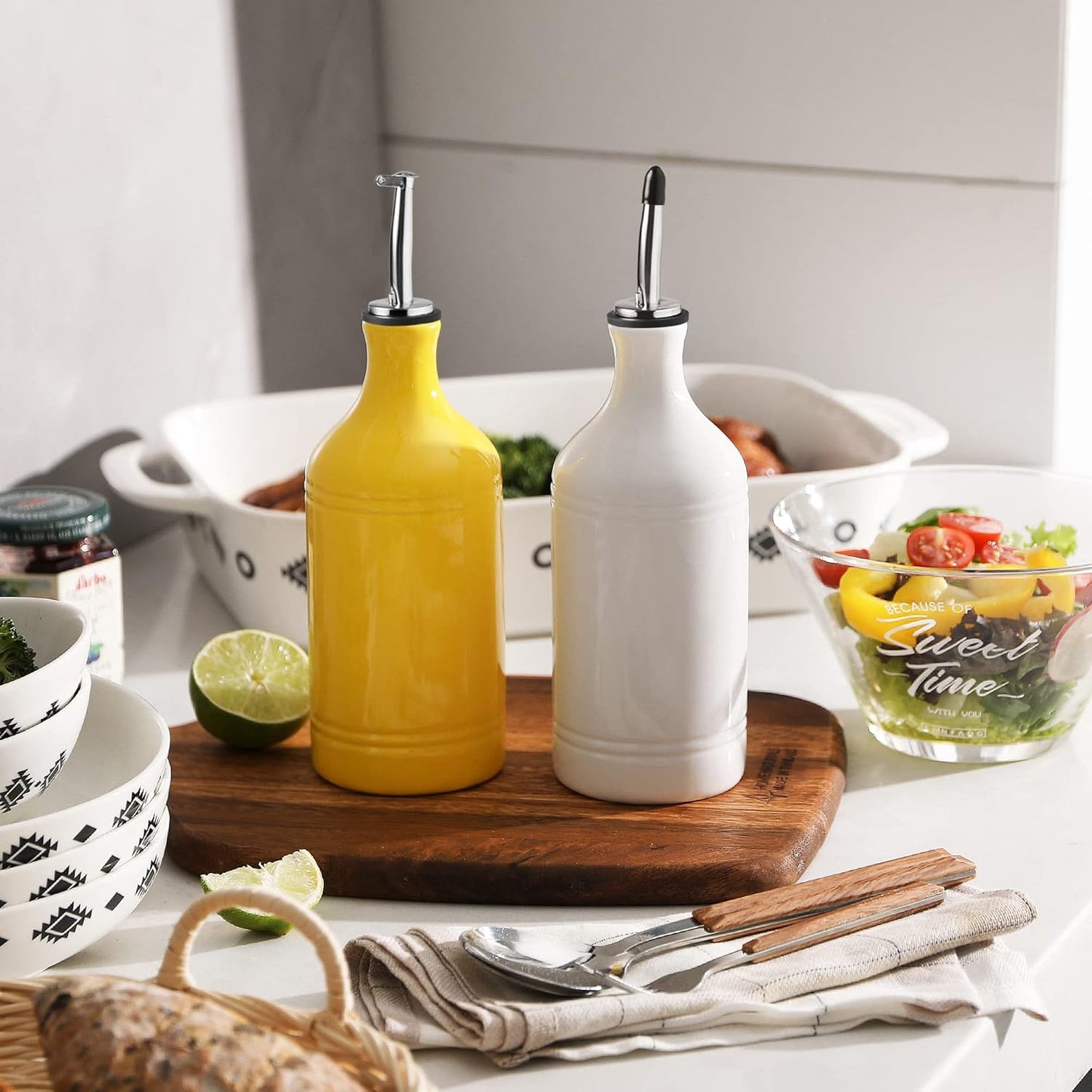 Olivenölspender Flasche, White 460 ml