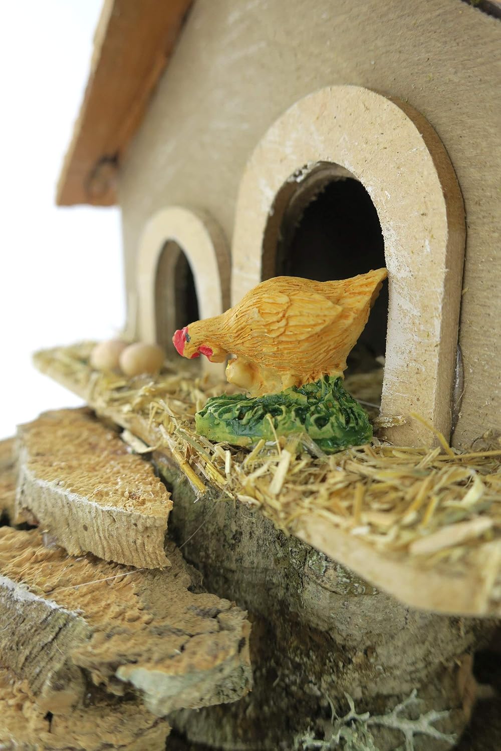 Miniatur Hühnerstall mit Hühnern